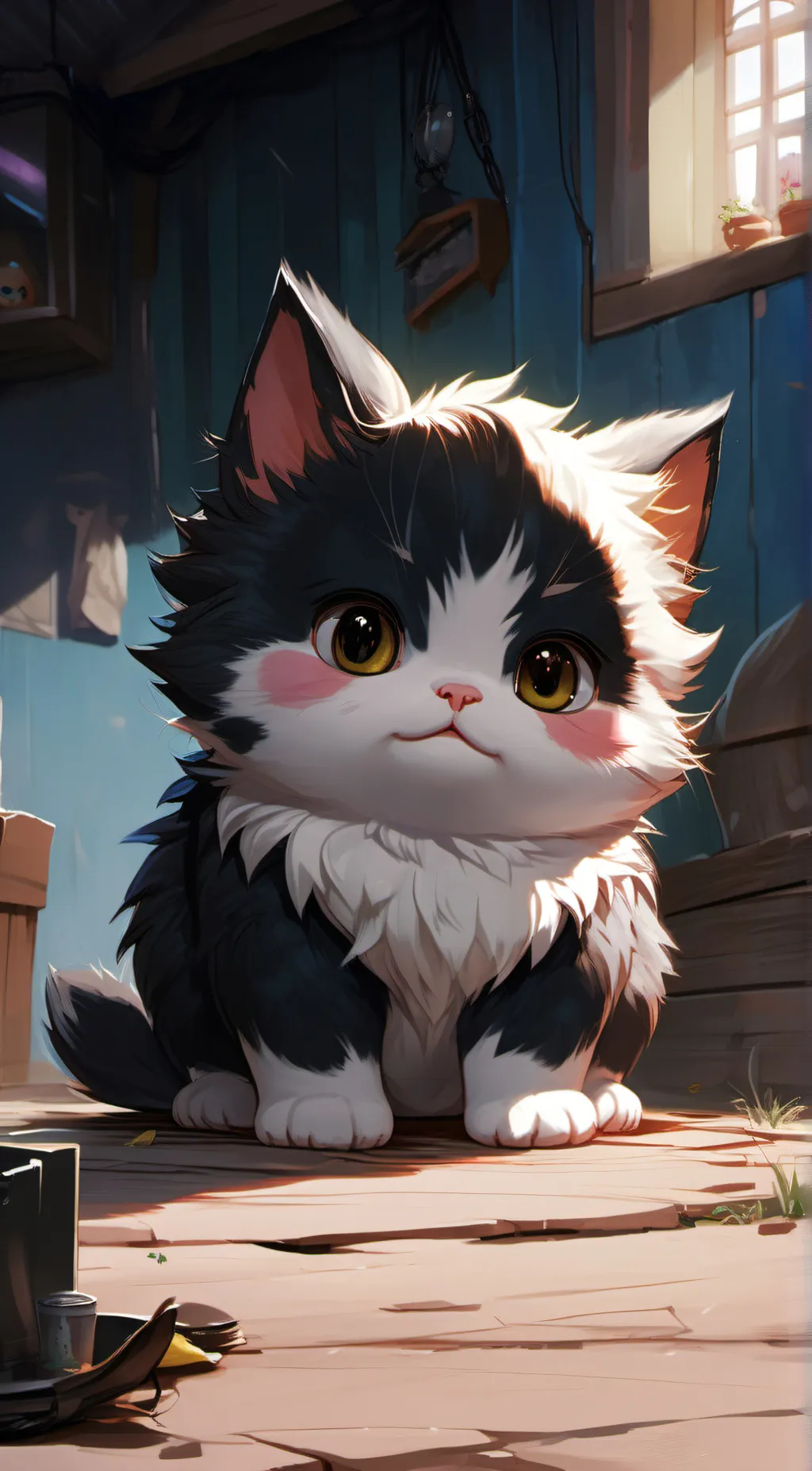ai character: Lost kitten background