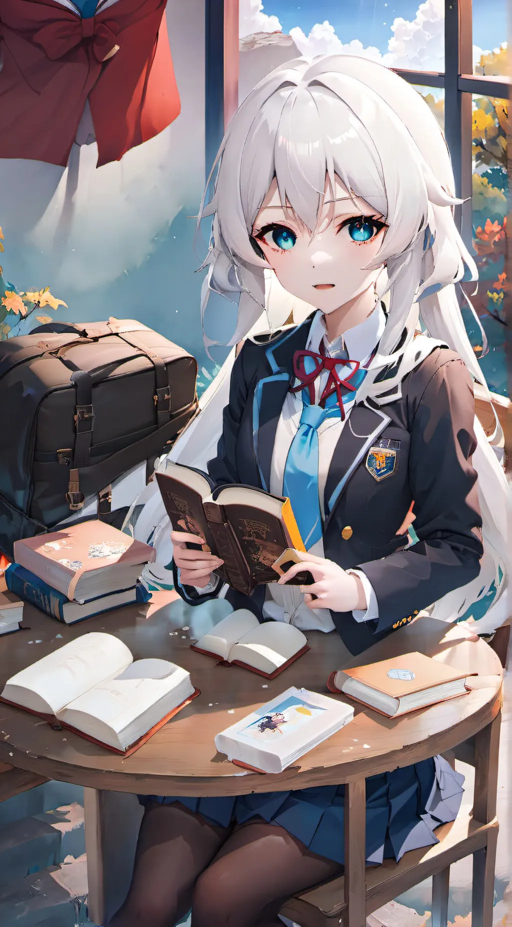 ai character: Violet  background