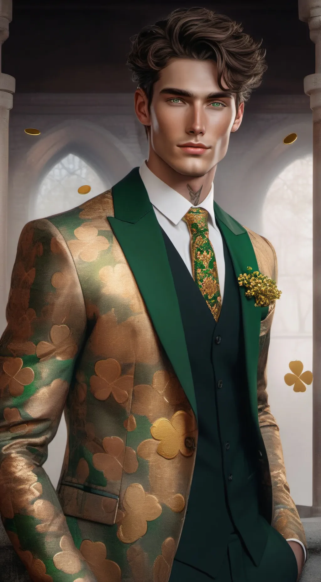 ai character: 🍀Patrick Saint🍀 background