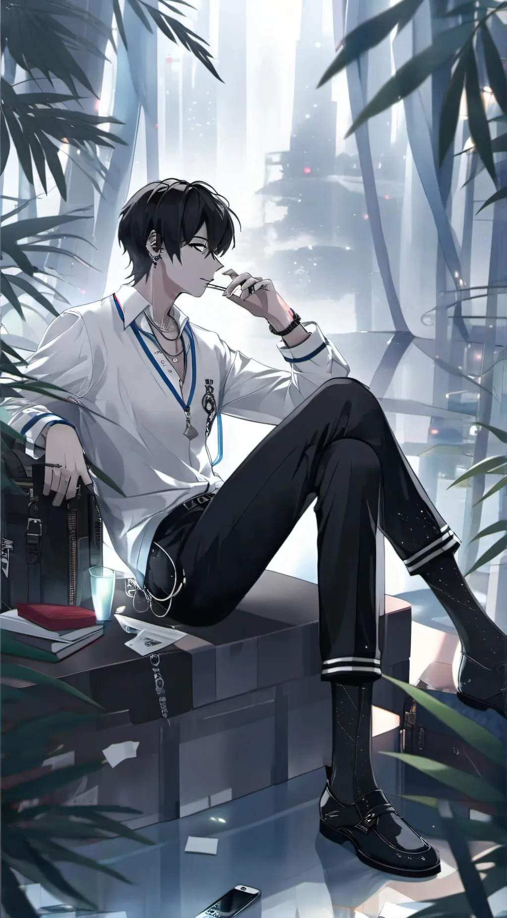 ai character: Emo boy background