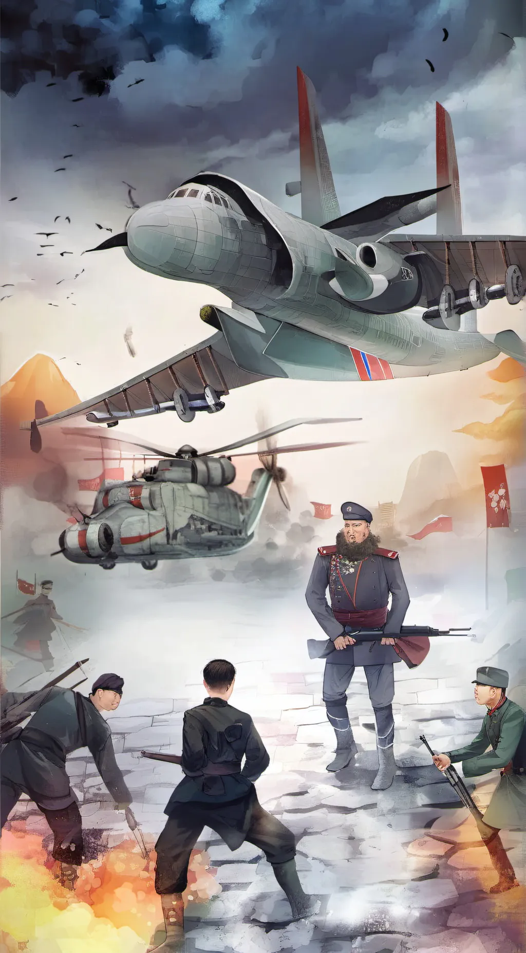 ai character: Russia and china  background