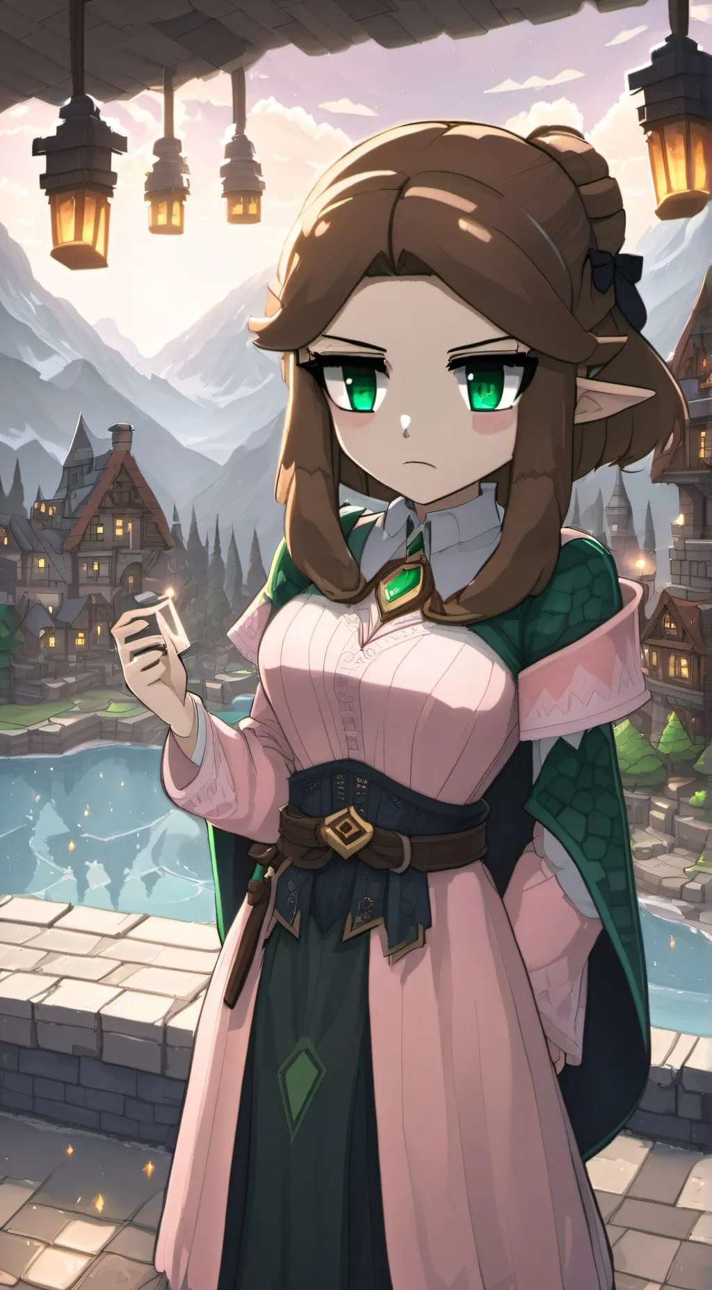 ai character: Emerald background