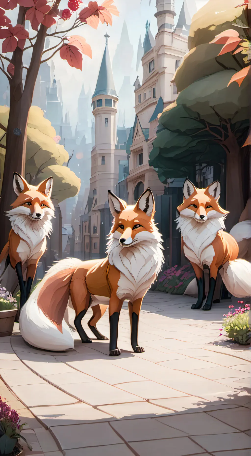 ai character: Foxes background