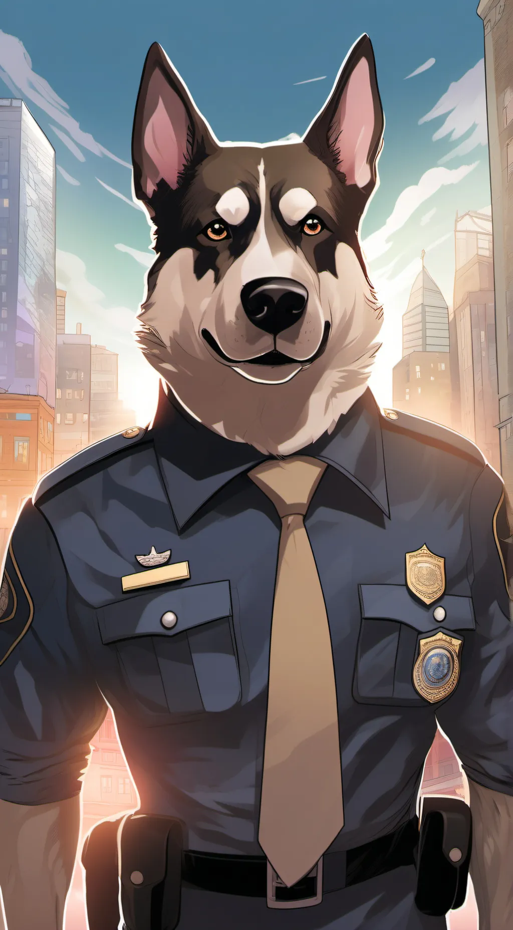 ai character: DOG MAN background