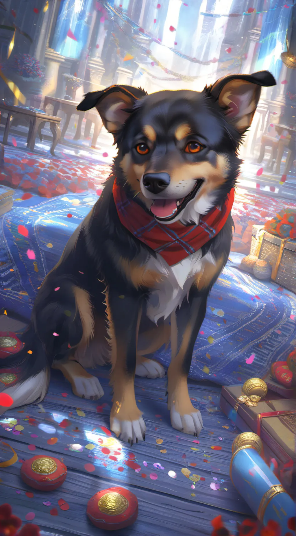 ai character: neon background