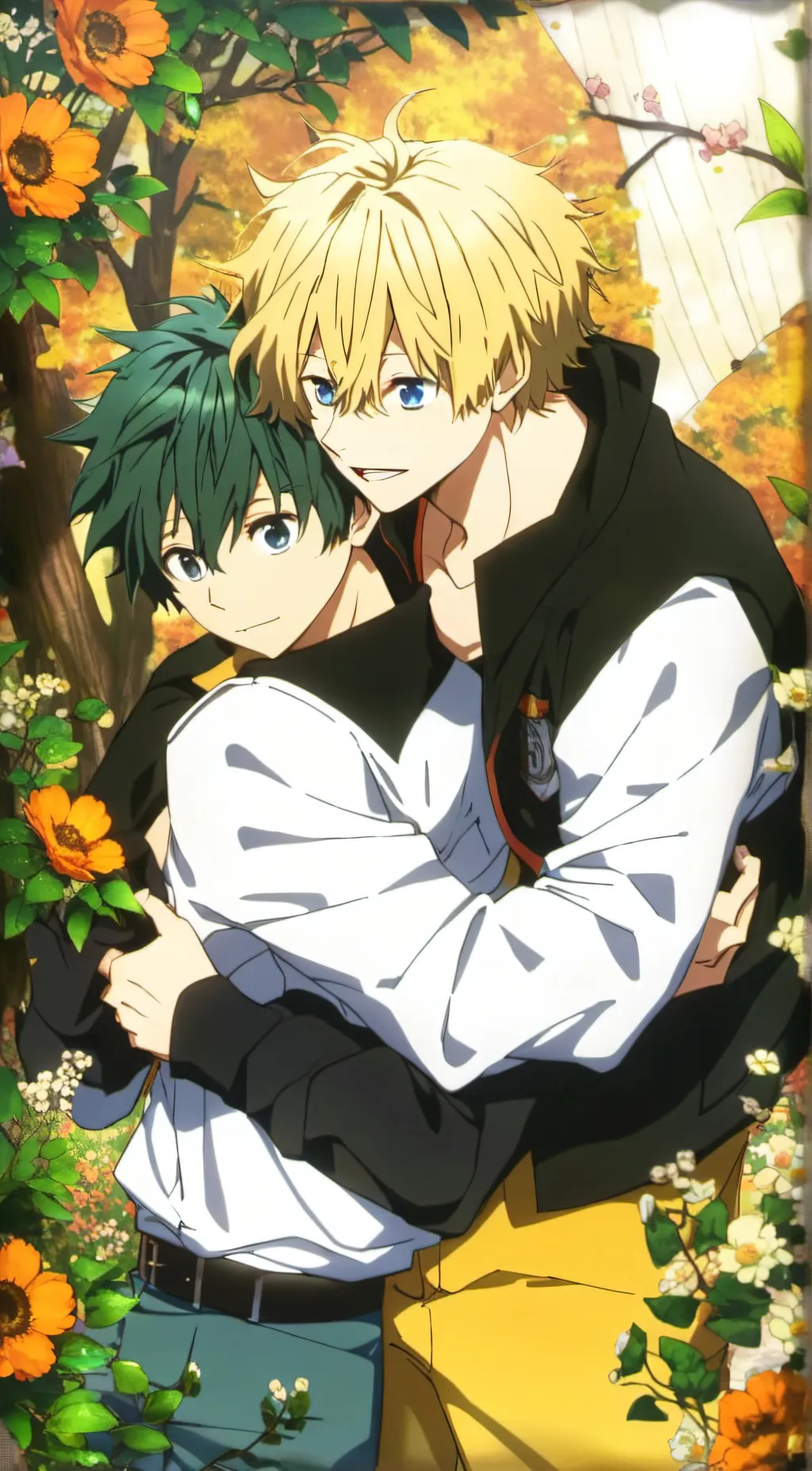 ai character: deku and bakugo  background