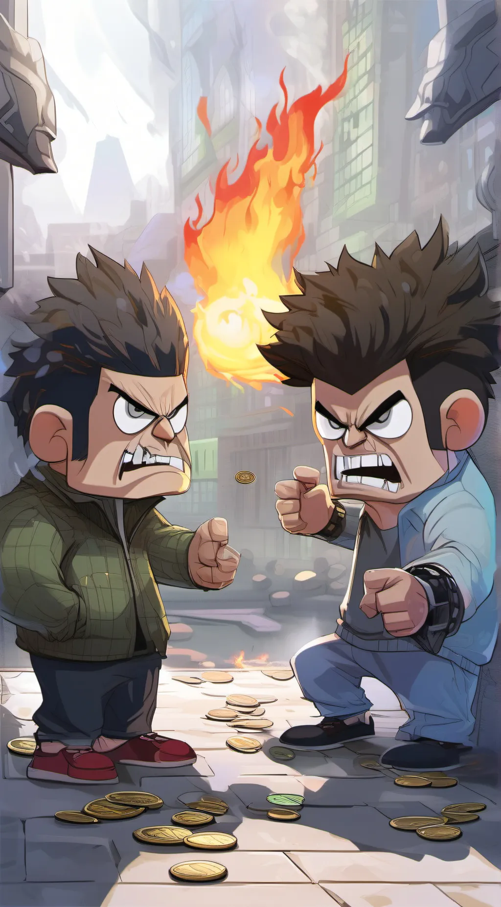 ai character: fireoiny background