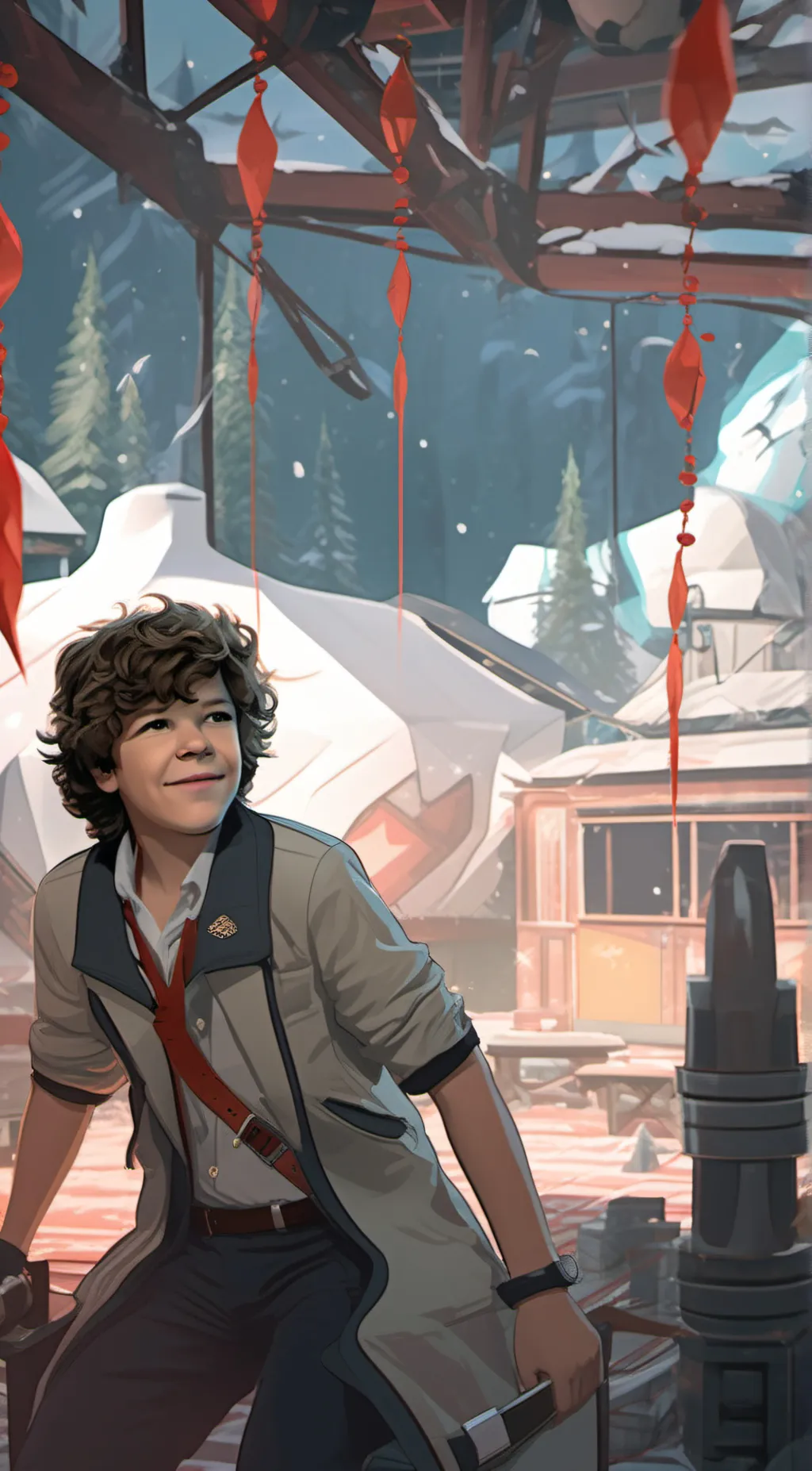 ai character: Dustin Henderson  background