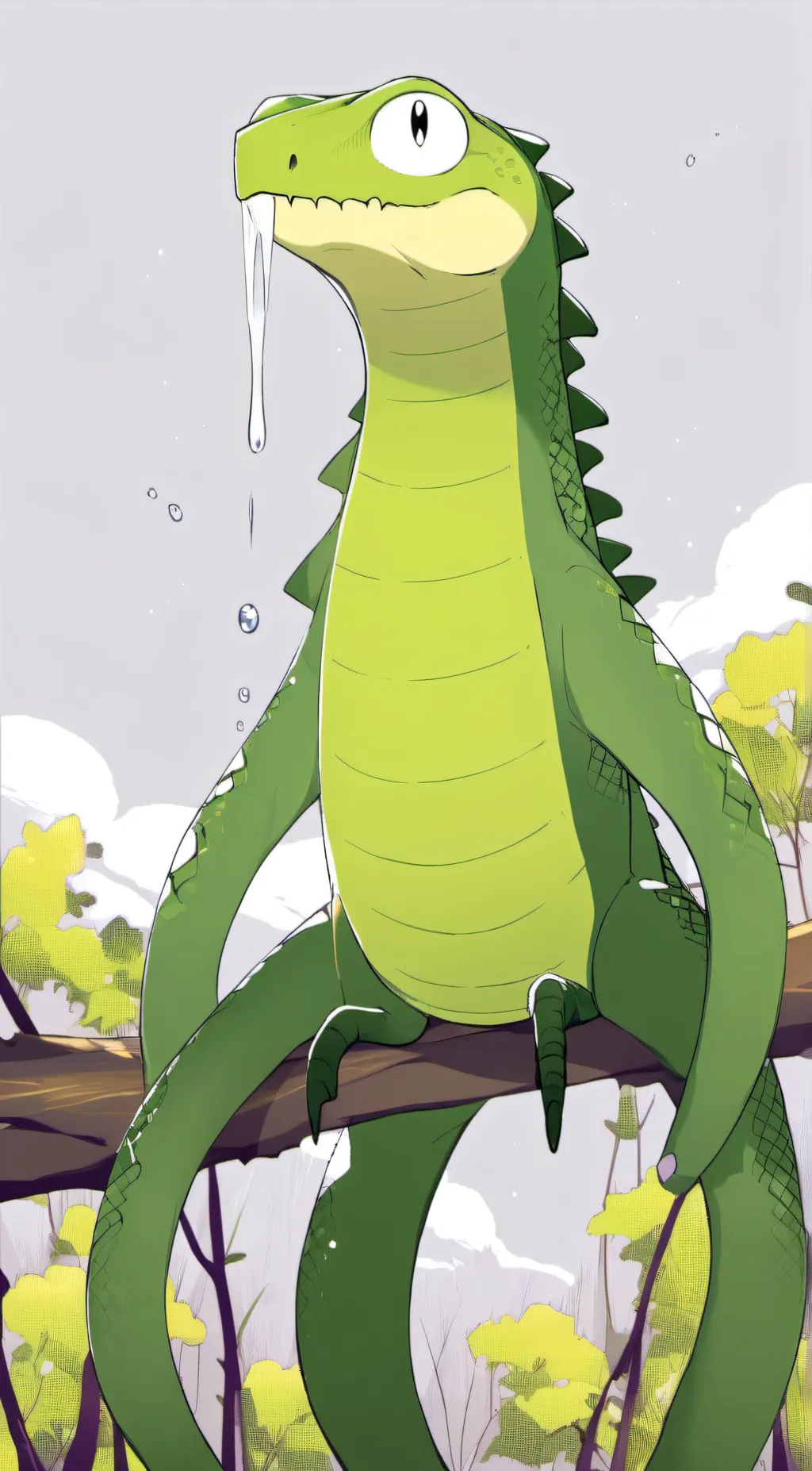 ai character: Green background