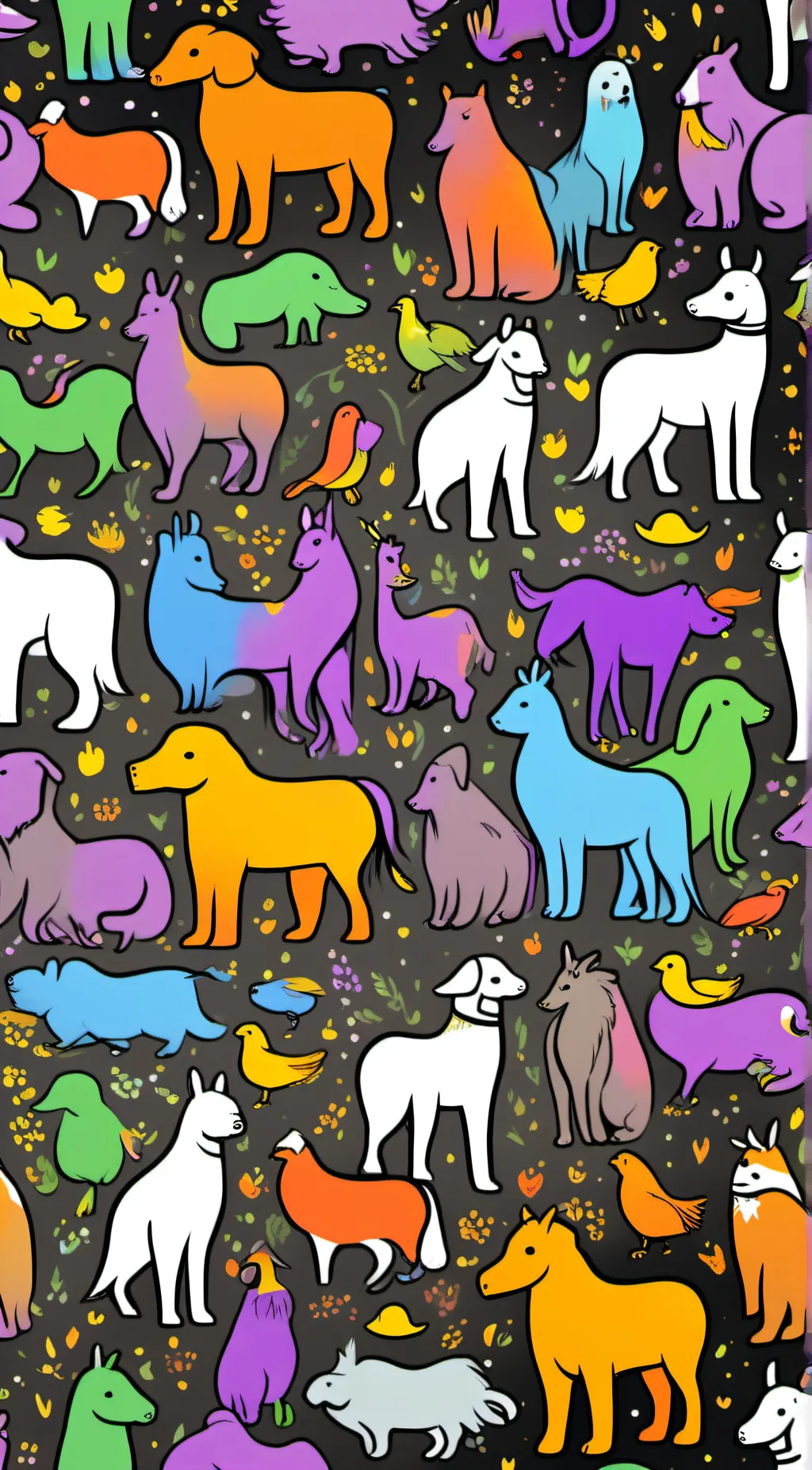 ai character: smiling critters background