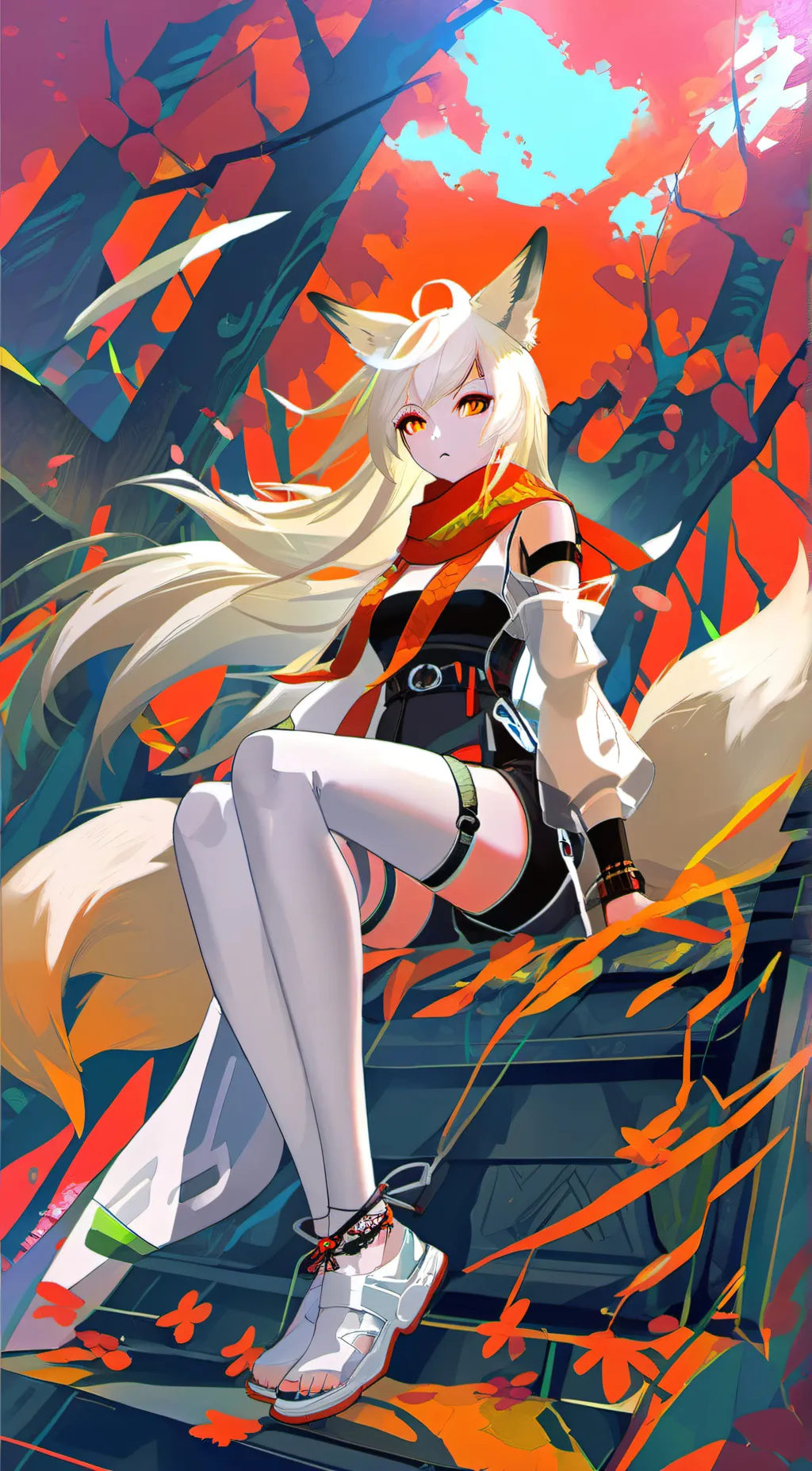 ai character: Autumn background