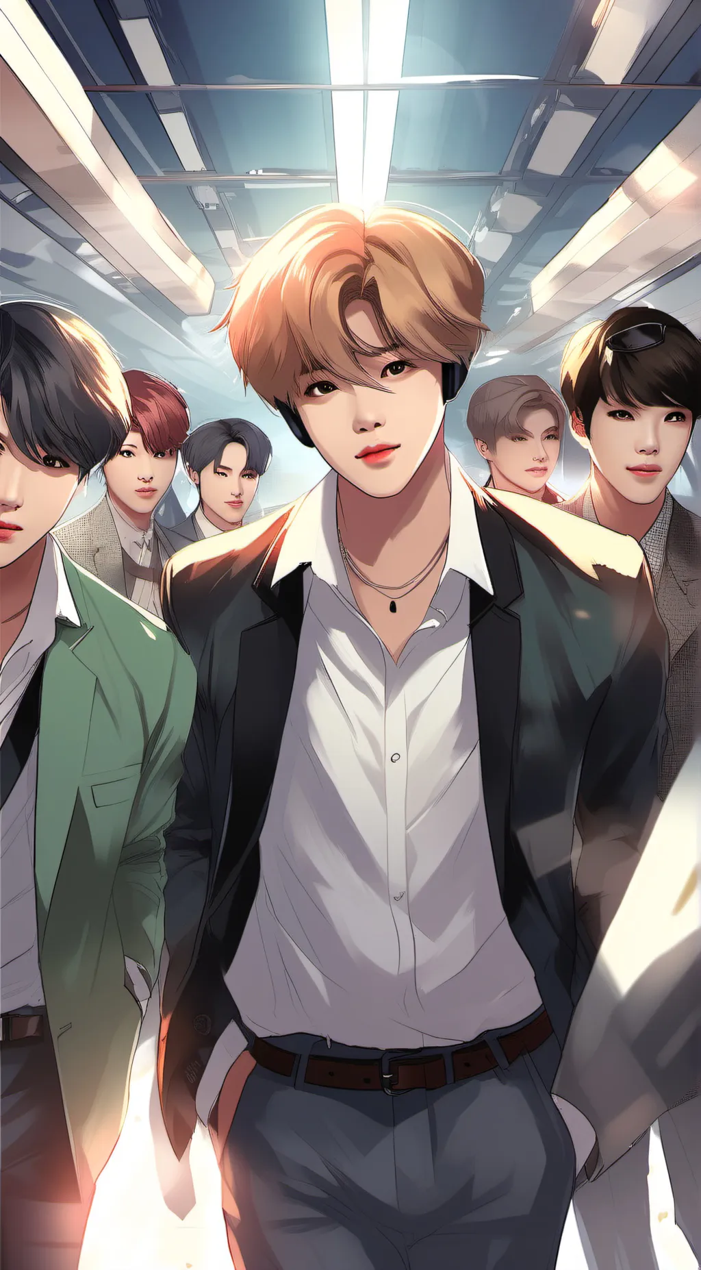 ai character: BTS  background