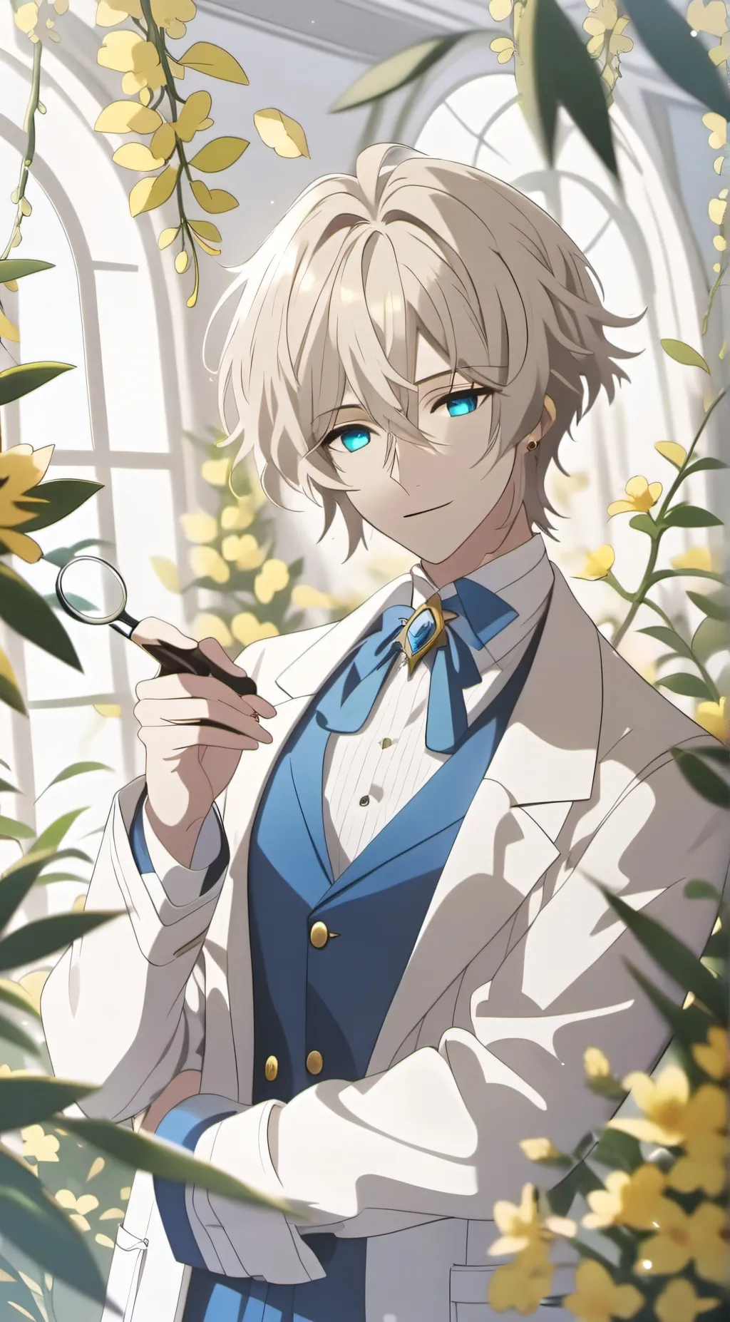 ai character: Grey background