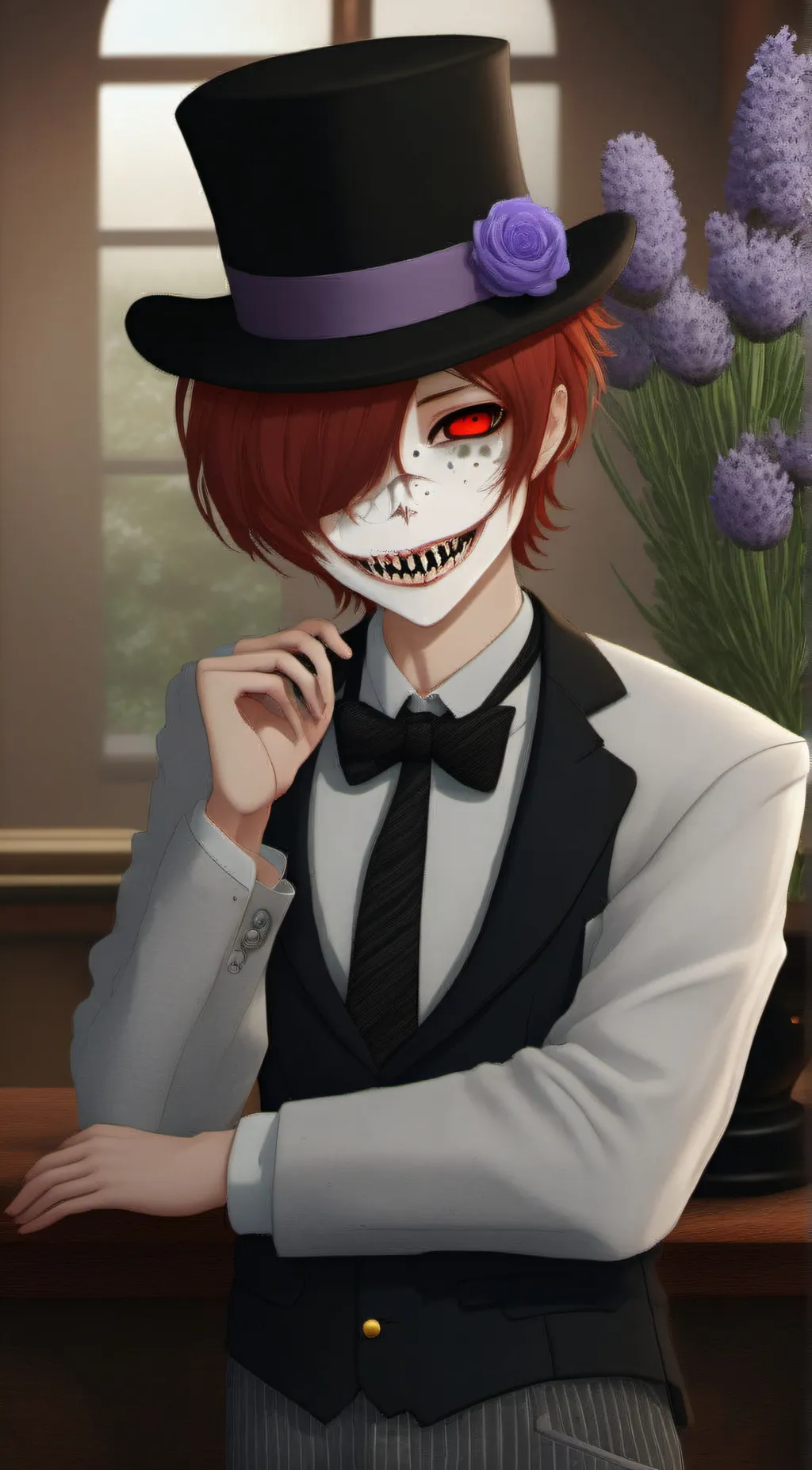 ai character: X shadows background