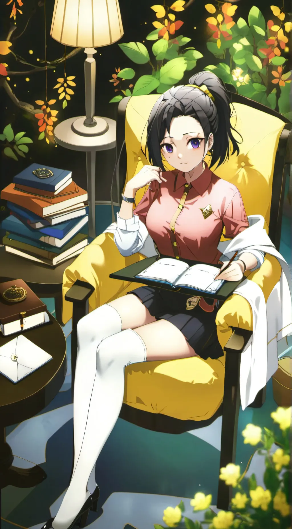 ai character: Momo Yaoyorozu background