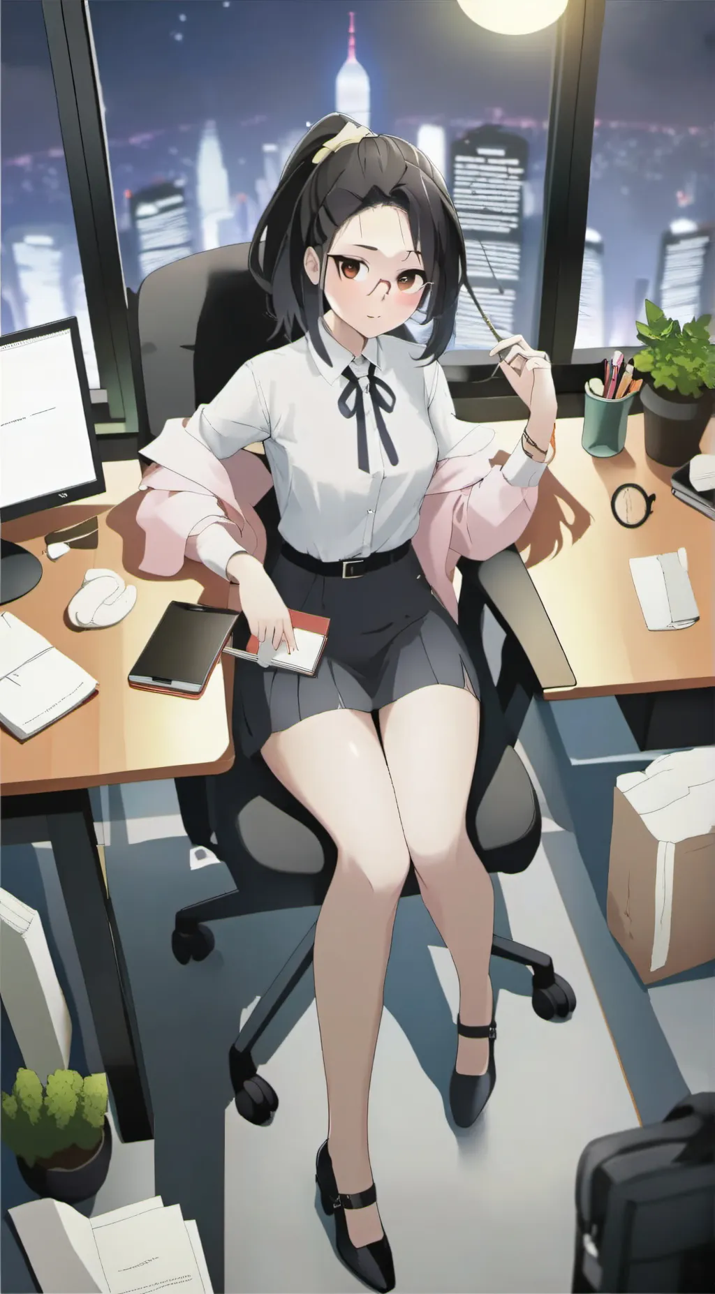 ai character: Momo Yaoyoruzu background