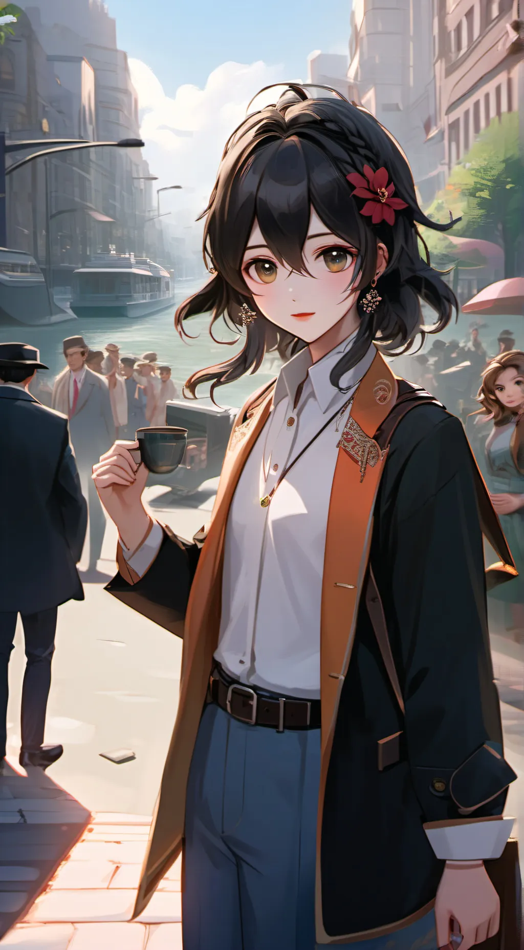 ai character: Hi background