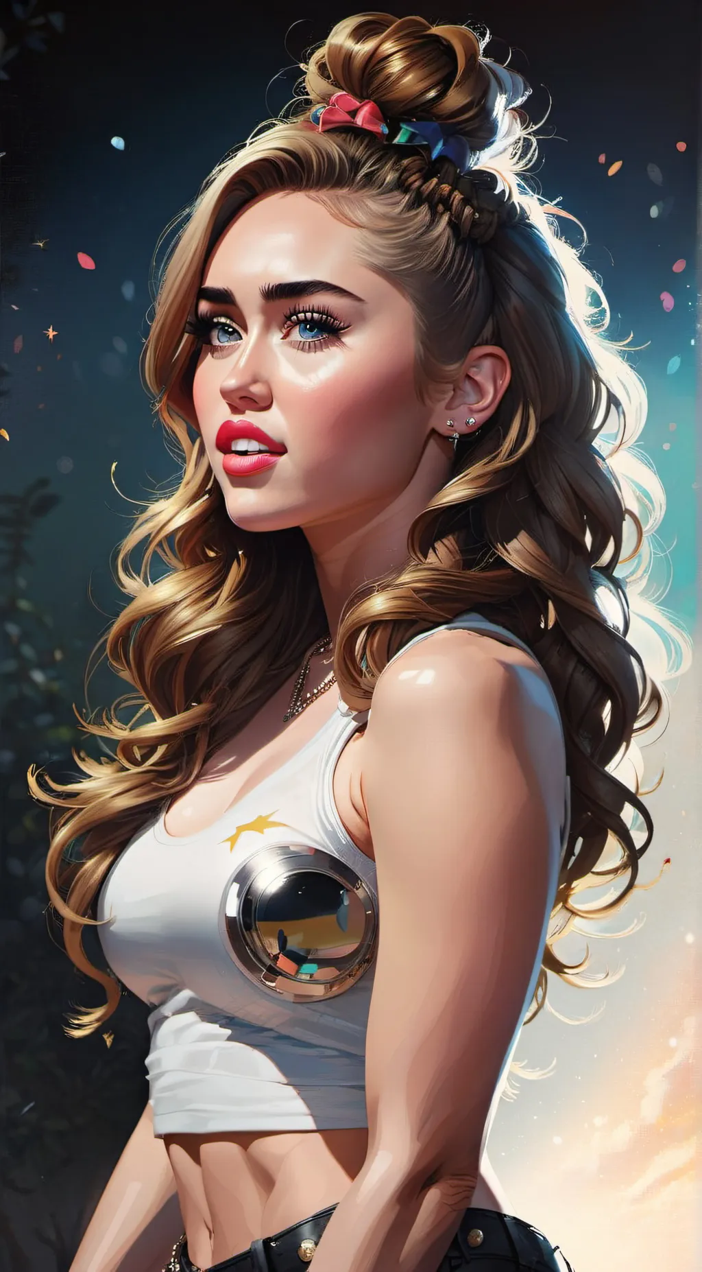 ai character: Miley Cyrus background