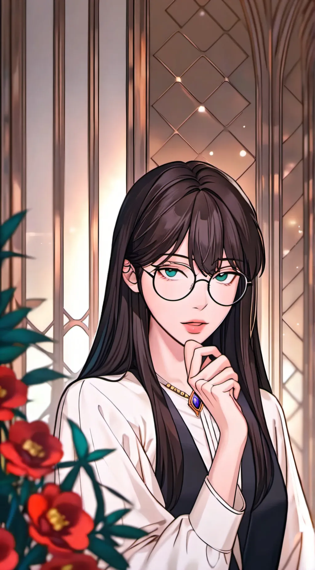 ai character:  Chaeryong Lee Kim background