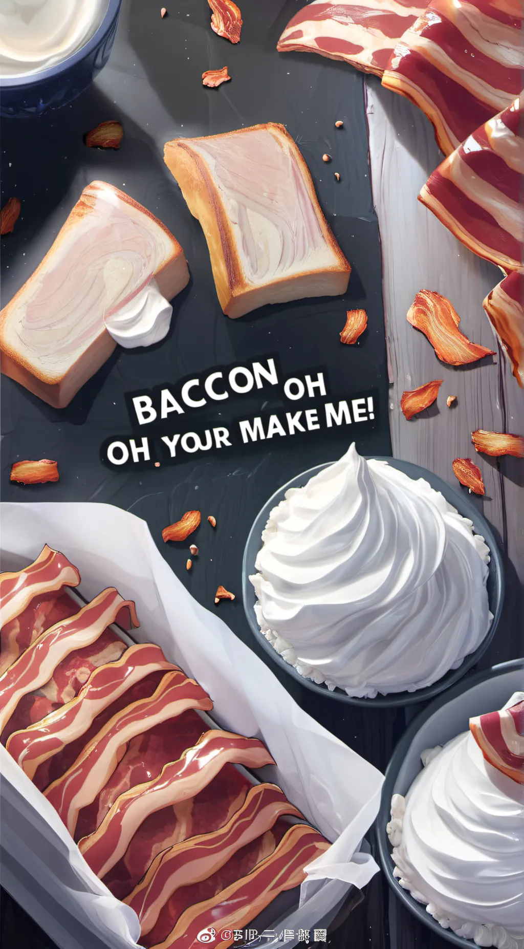 ai character: bacon background