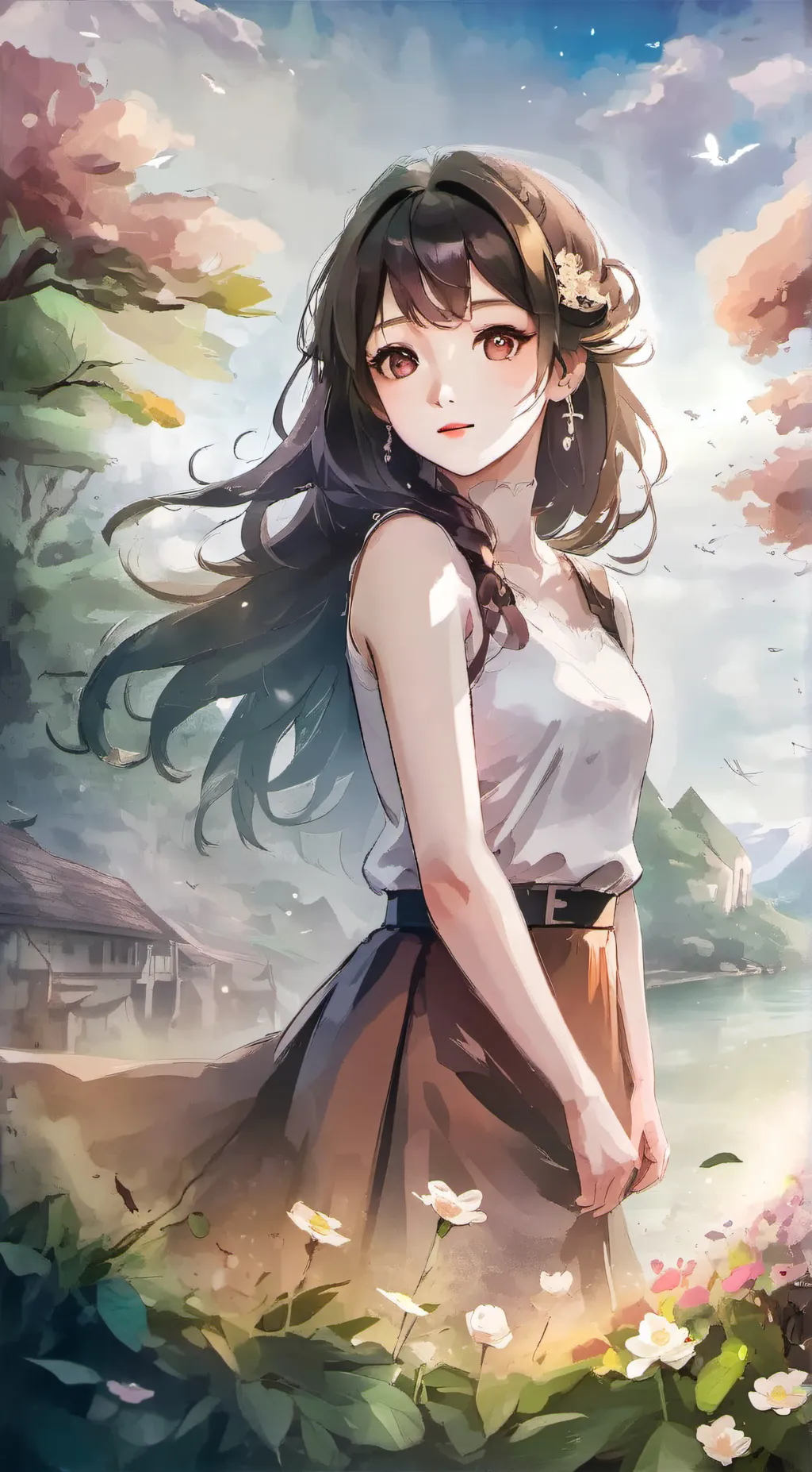 ai character: Snow background