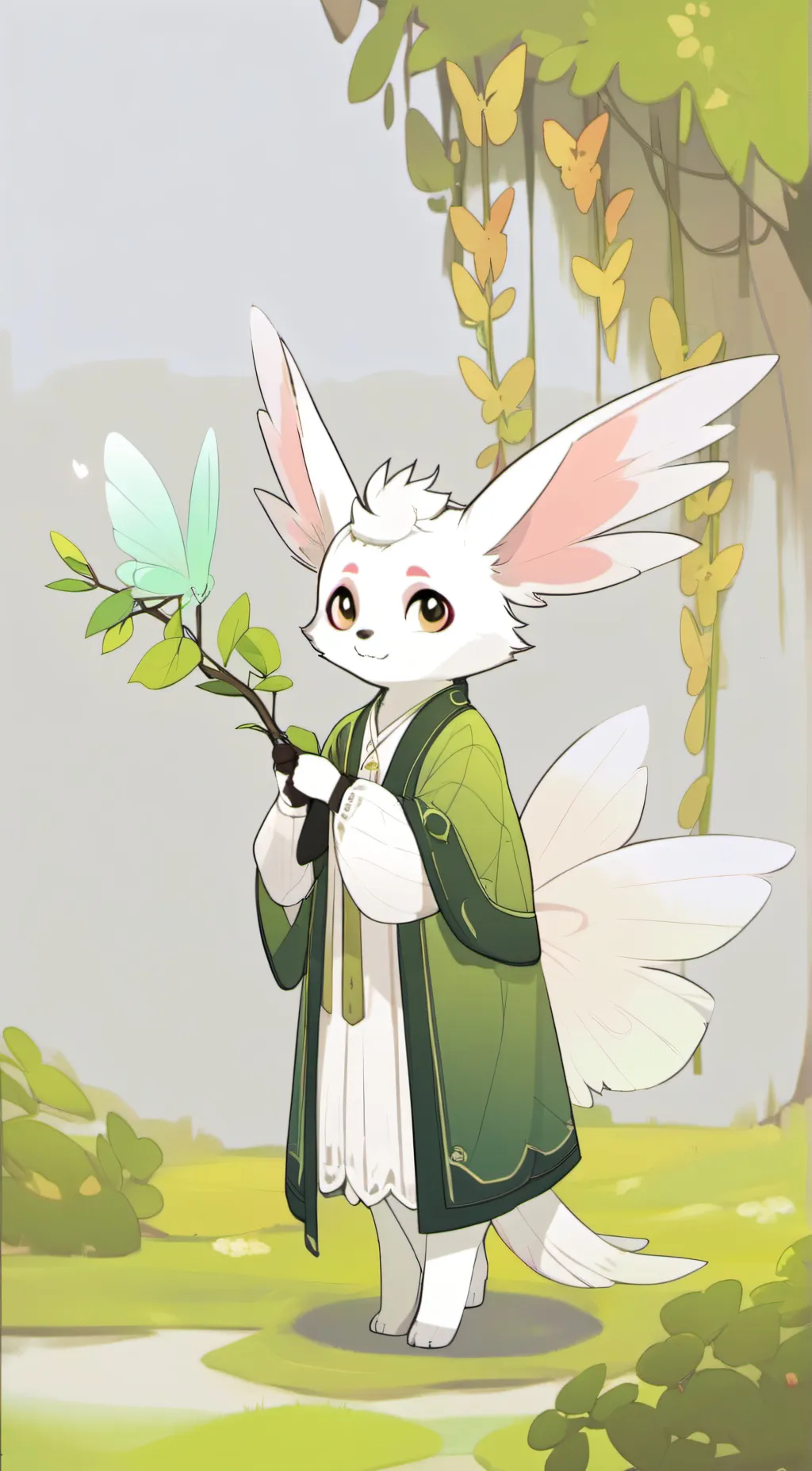 ai character: Leaf background