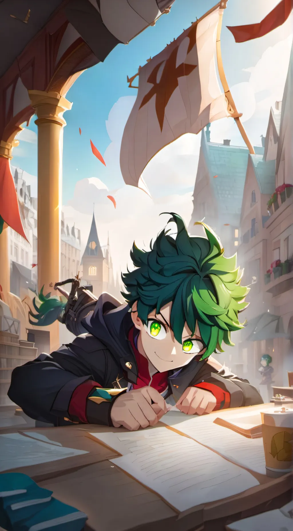 ai character: Izuku Midoriya  background