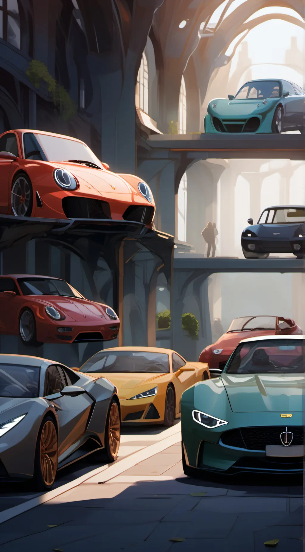 ai character: All the cars background