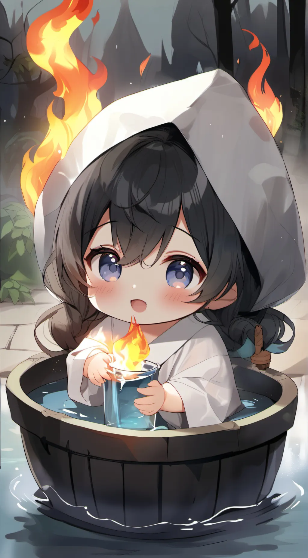 ai character: water baby background