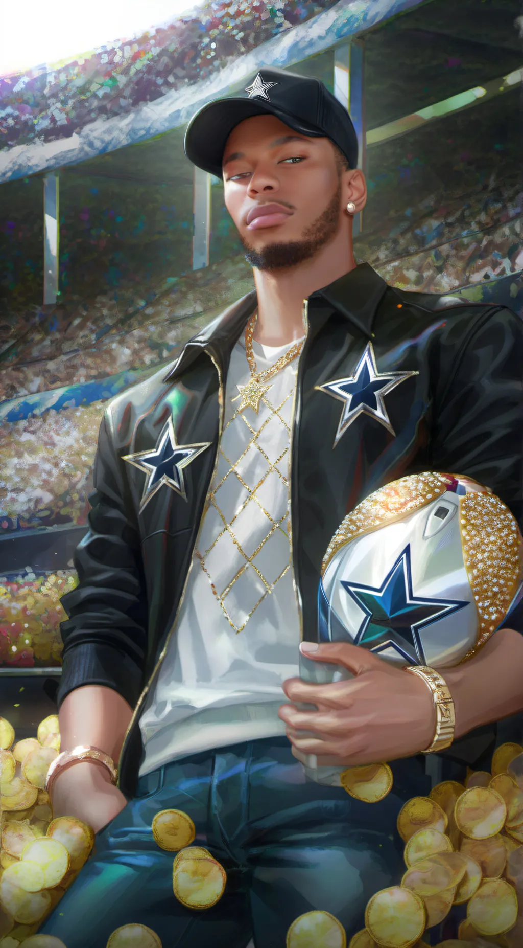 ai character: KJ Johnson  background