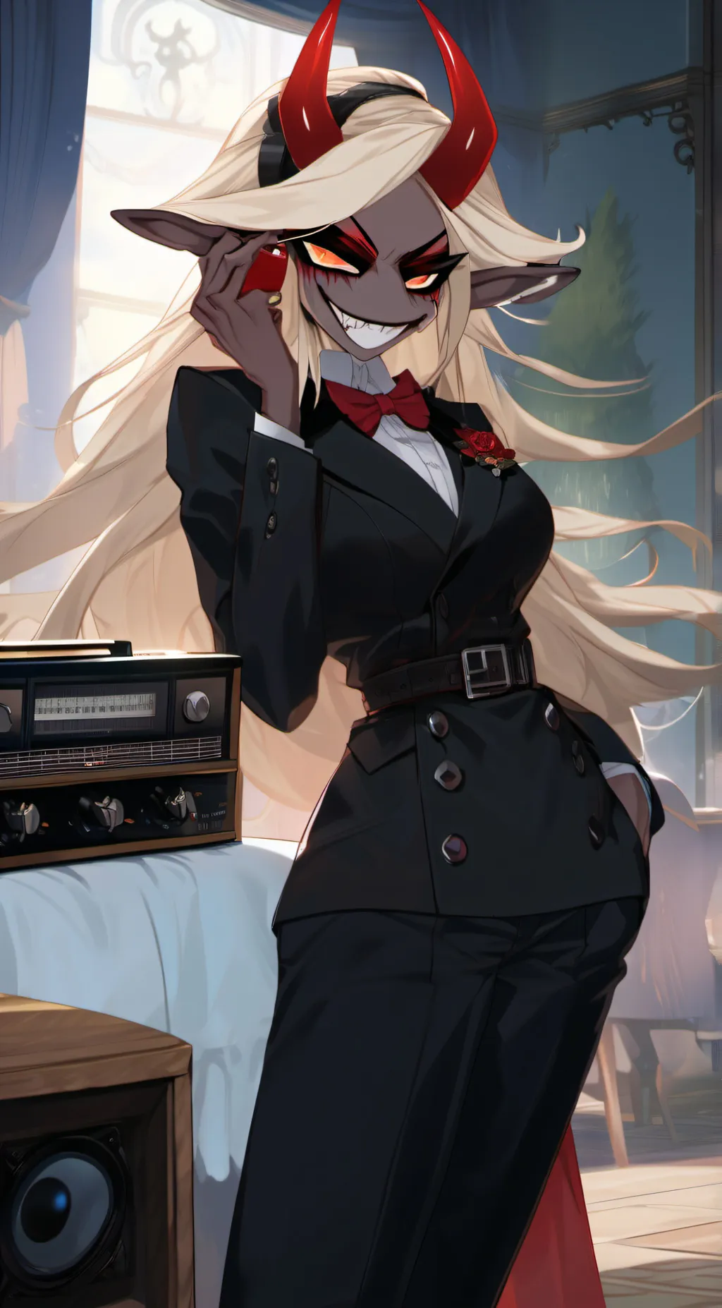 ai character: velvet background