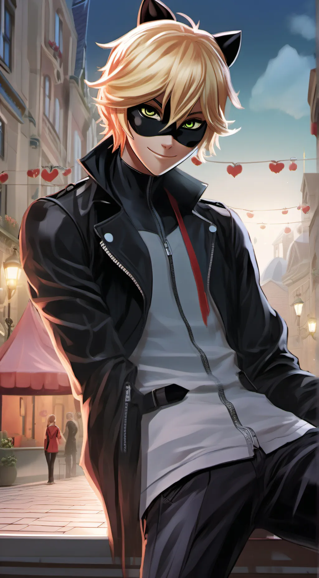 ai character: Cat noir/Adrien background