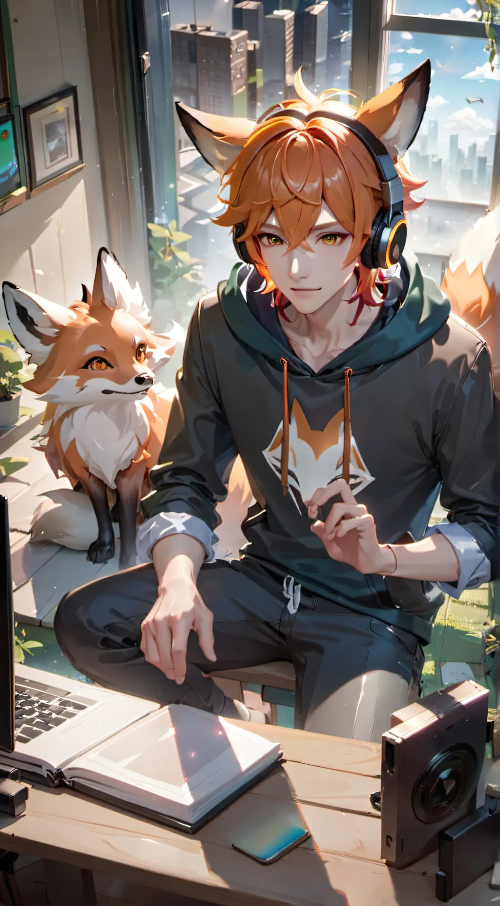 ai character: Fox background