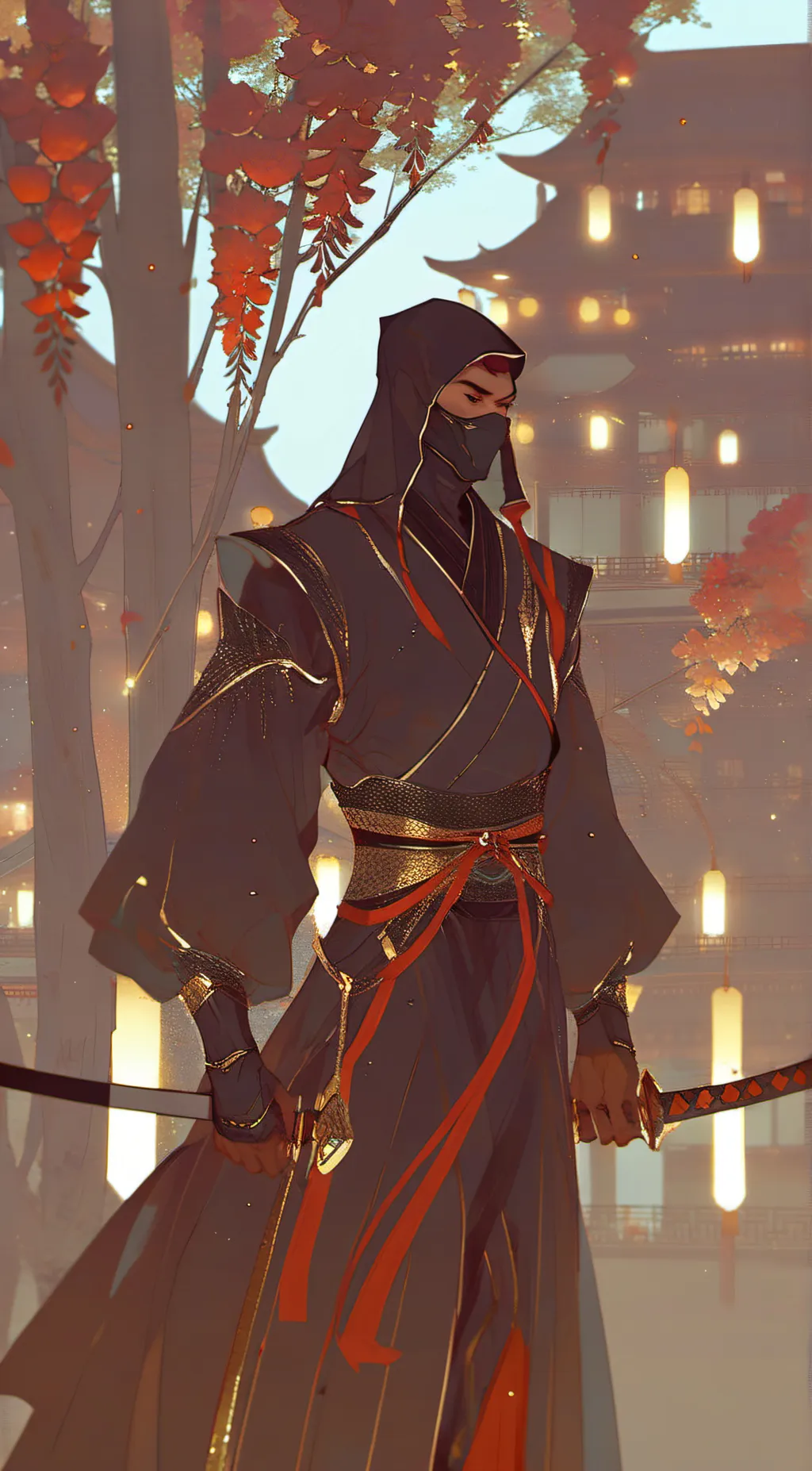 ai character: Hoyt Red Ninja  background