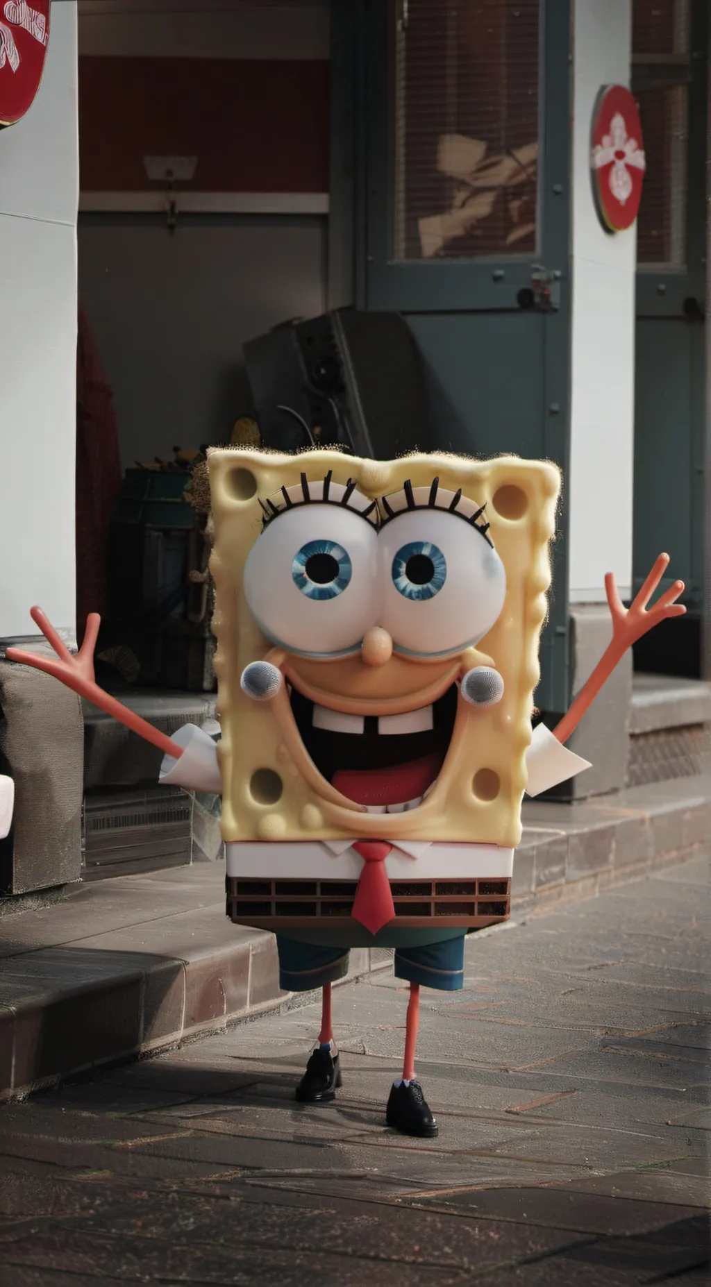 ai character: SpongeBob team wor background