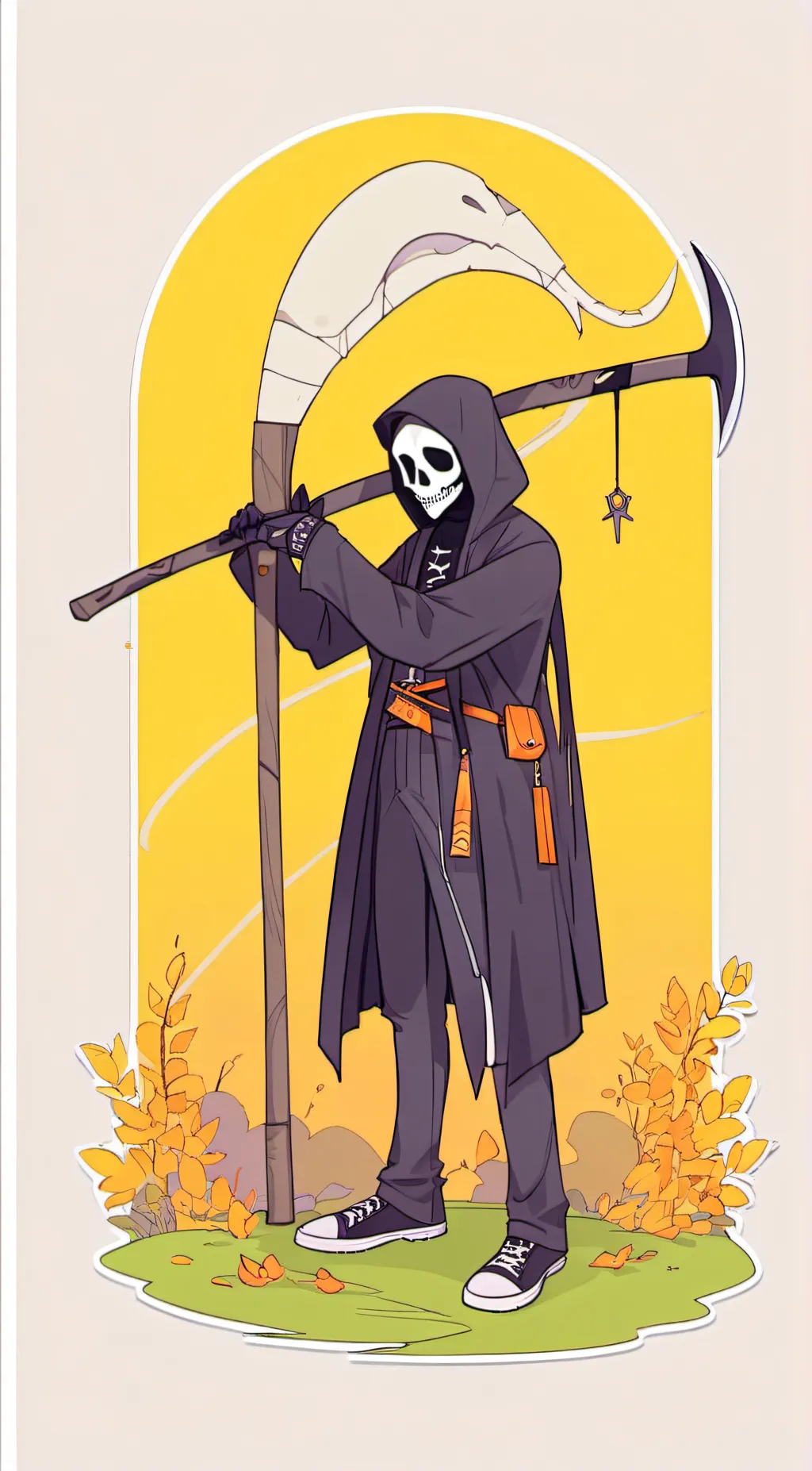 ai character: All powerful death background