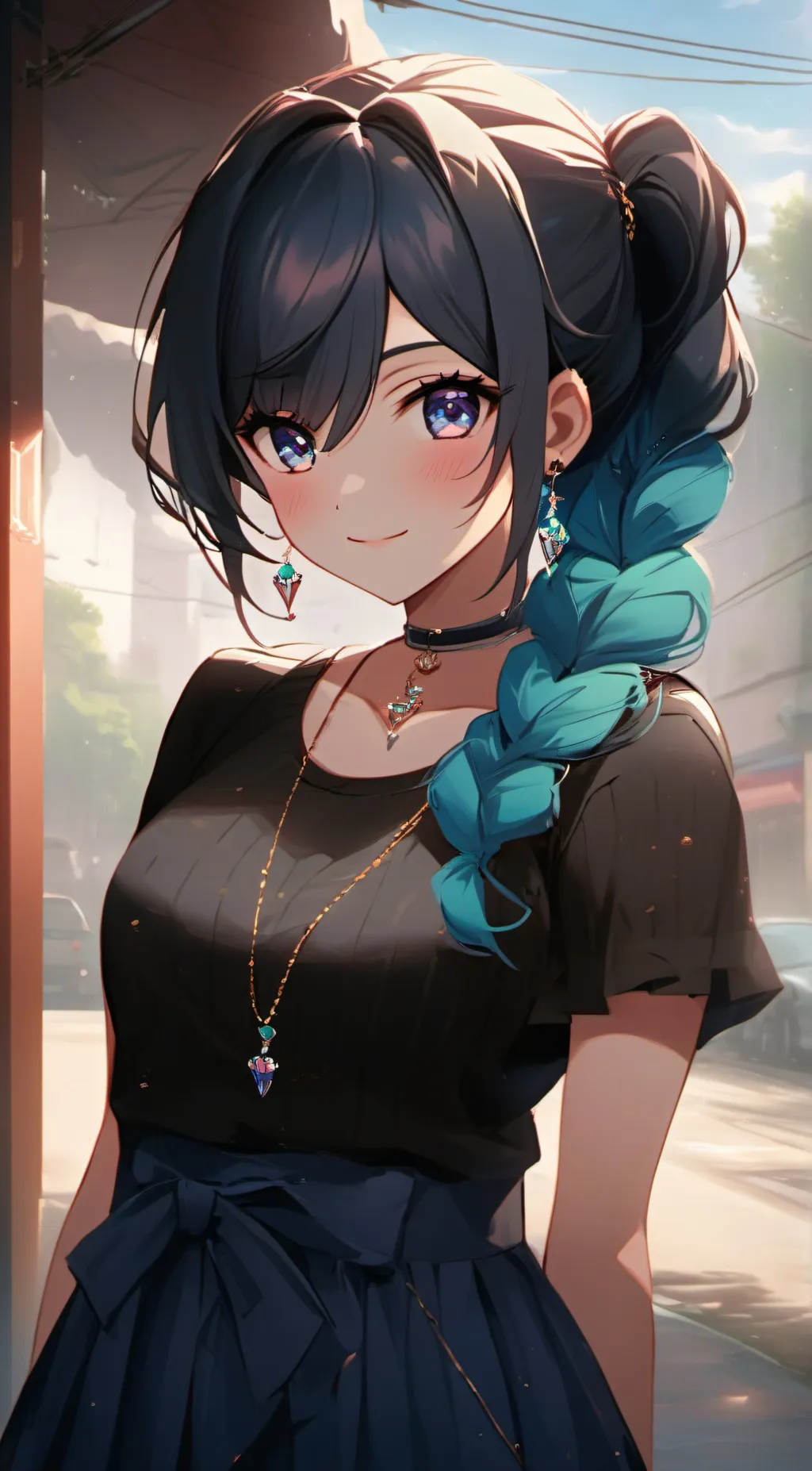 ai character: Violet background