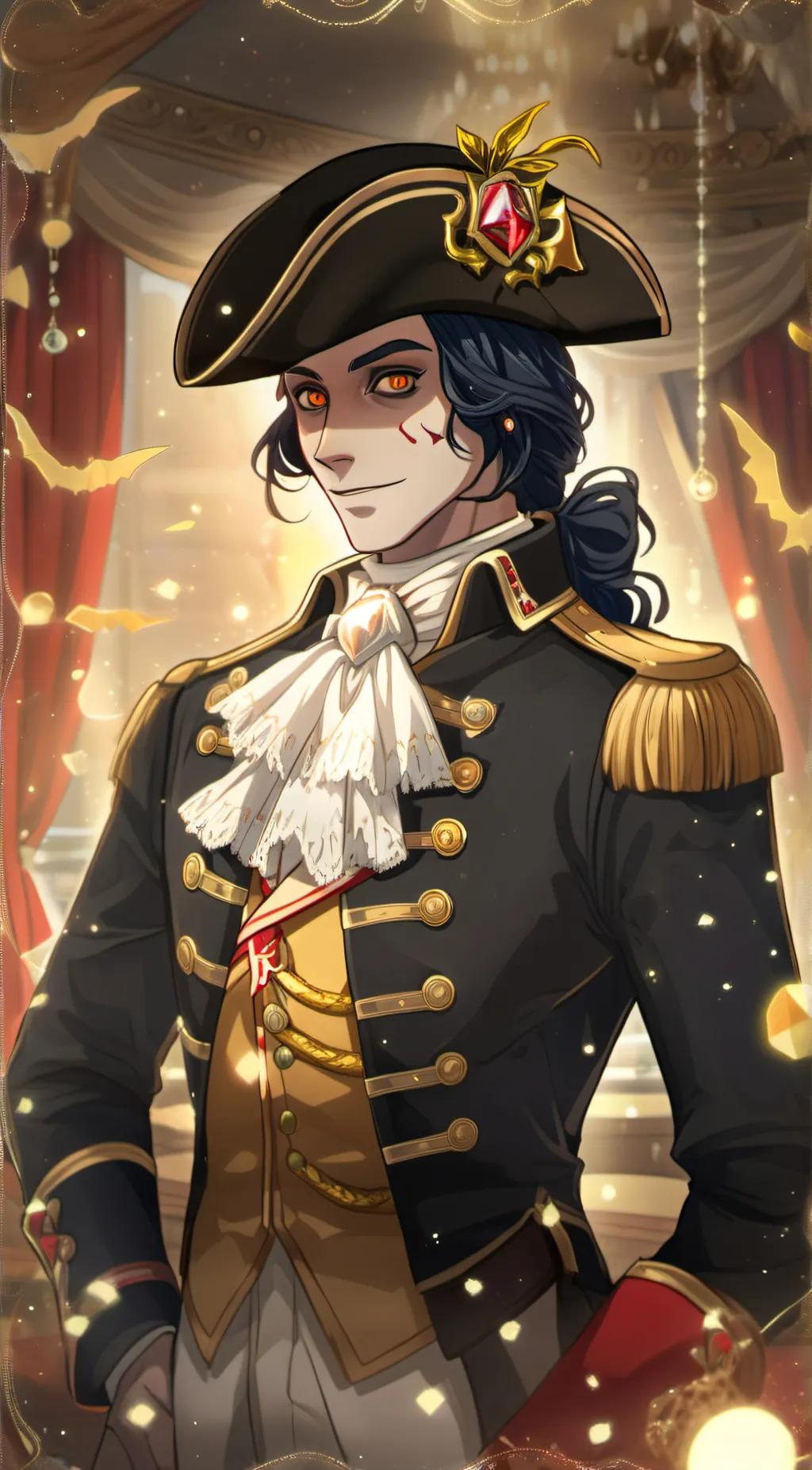 ai character: gold watcher  background