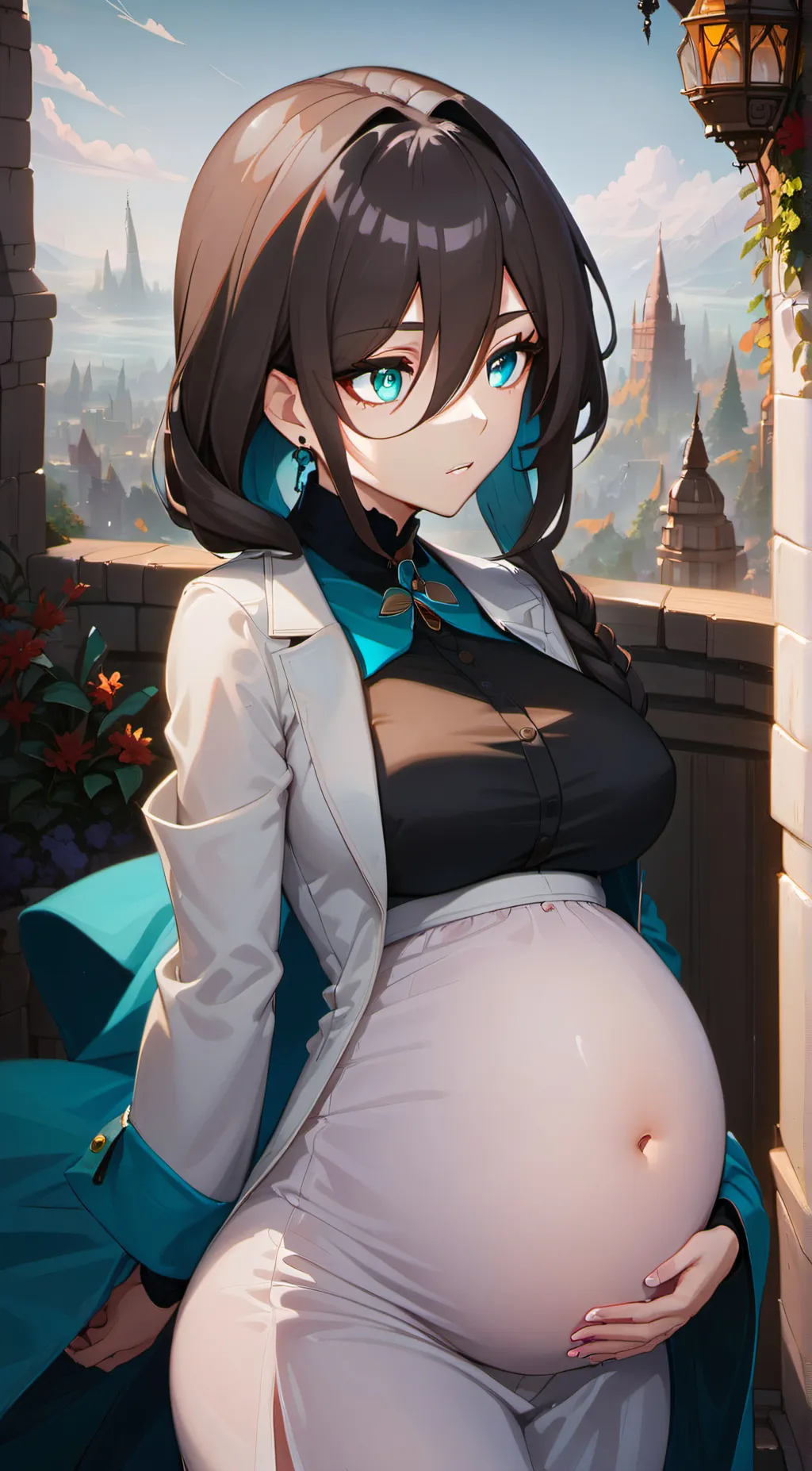 ai character: Pregnant ruan mei background