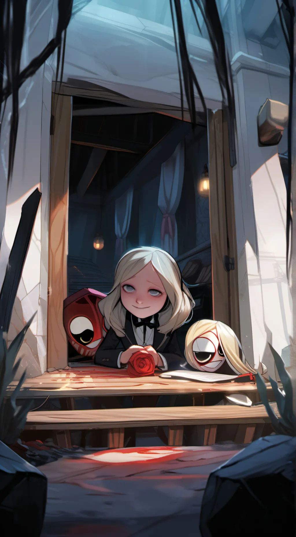 ai character: hide away song background