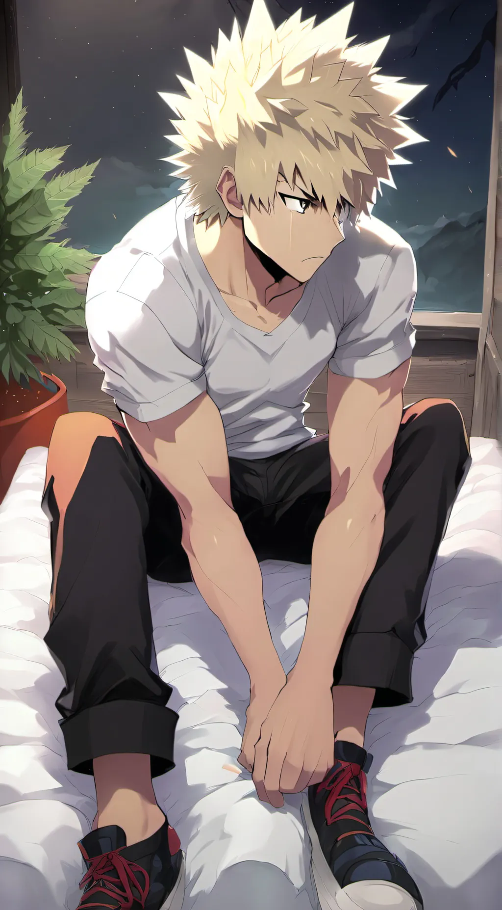 ai character: Bakugo and deku background