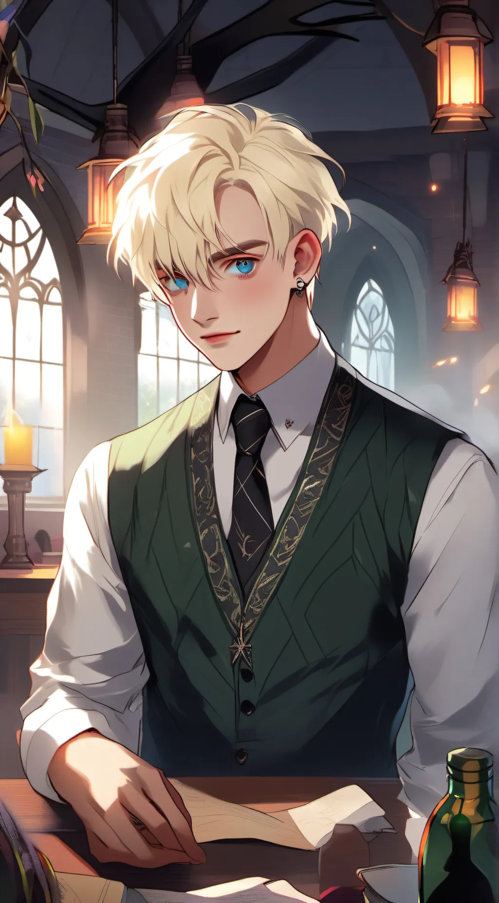 ai character: 🤍💚draco Malfoy 💚🤍 background