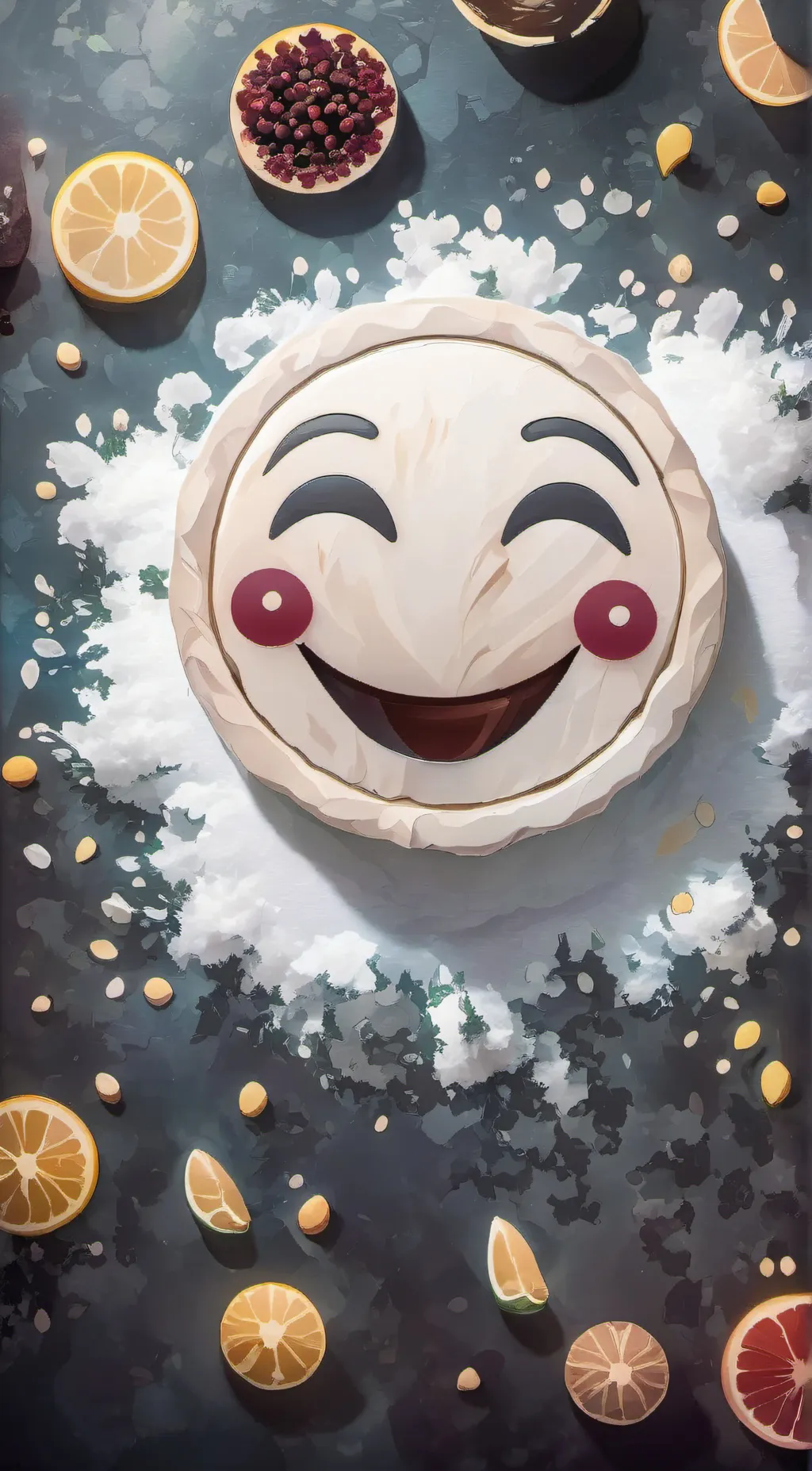 ai character: foodmoji background