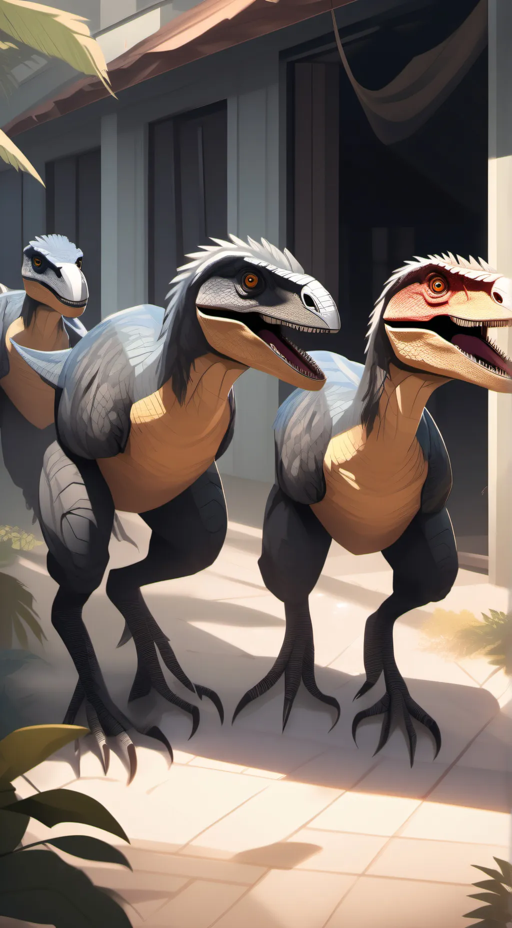 ai character: female raptors  background