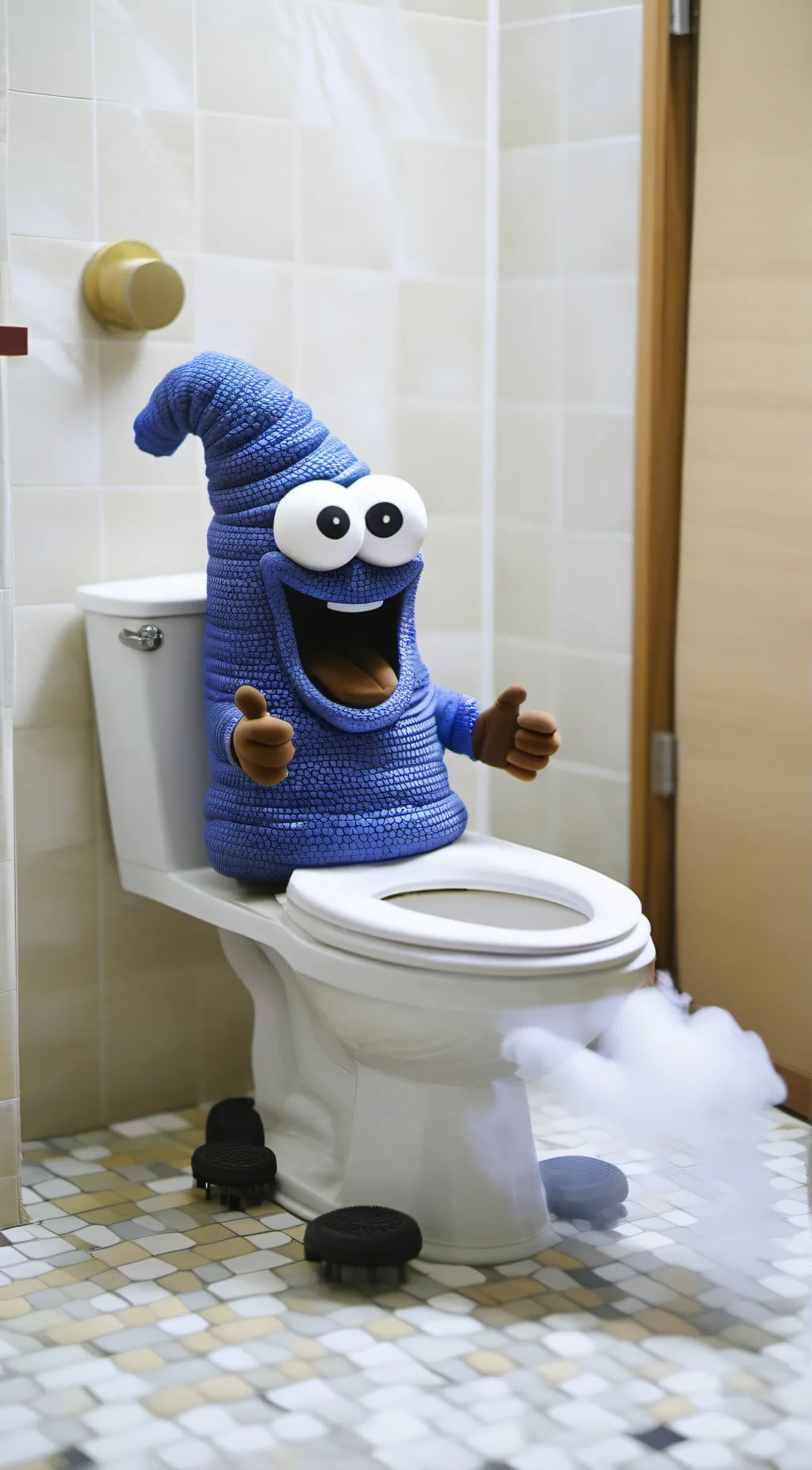 ai character: Blue Poo background