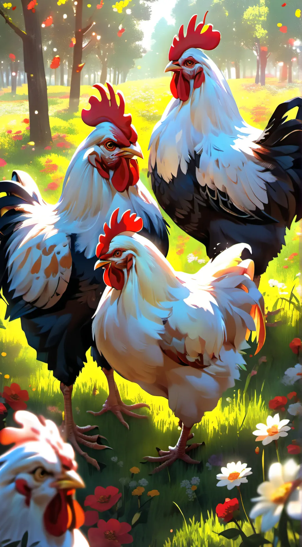 ai character: Chickens background