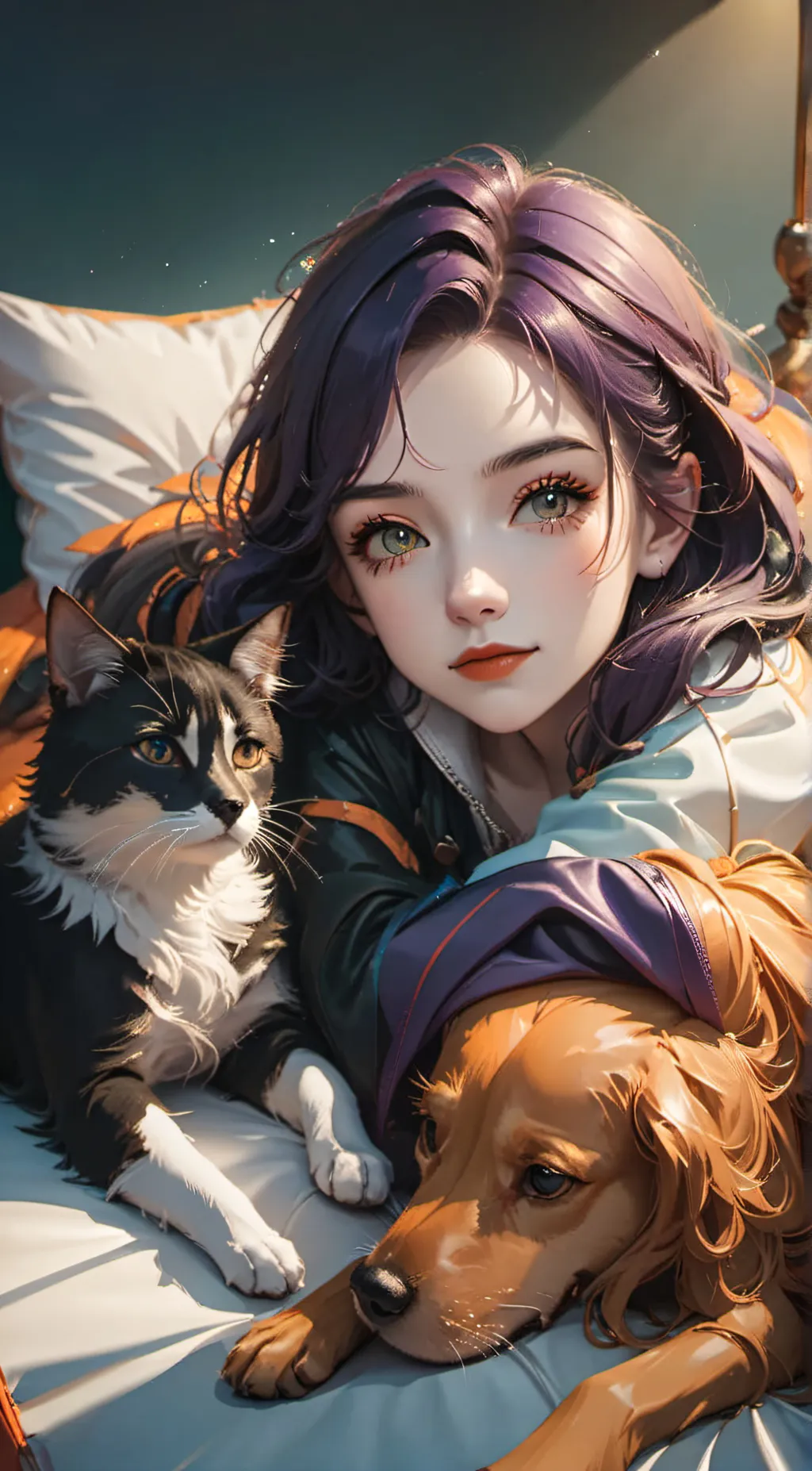 ai character: Katie,catnap,dogda background