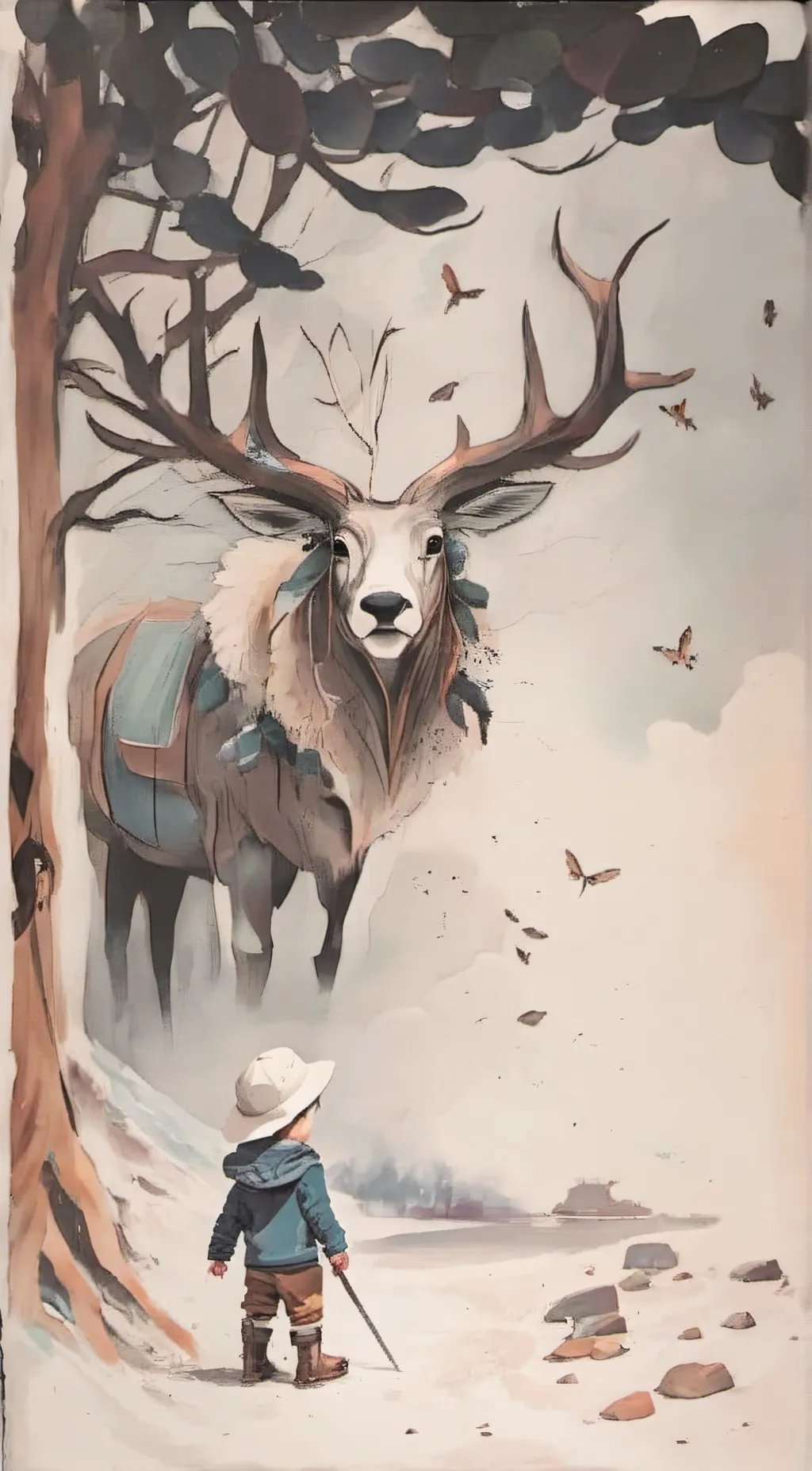 ai character: Little boy background