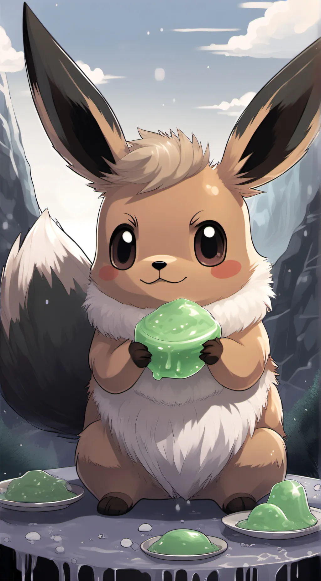 ai character: Eevee background