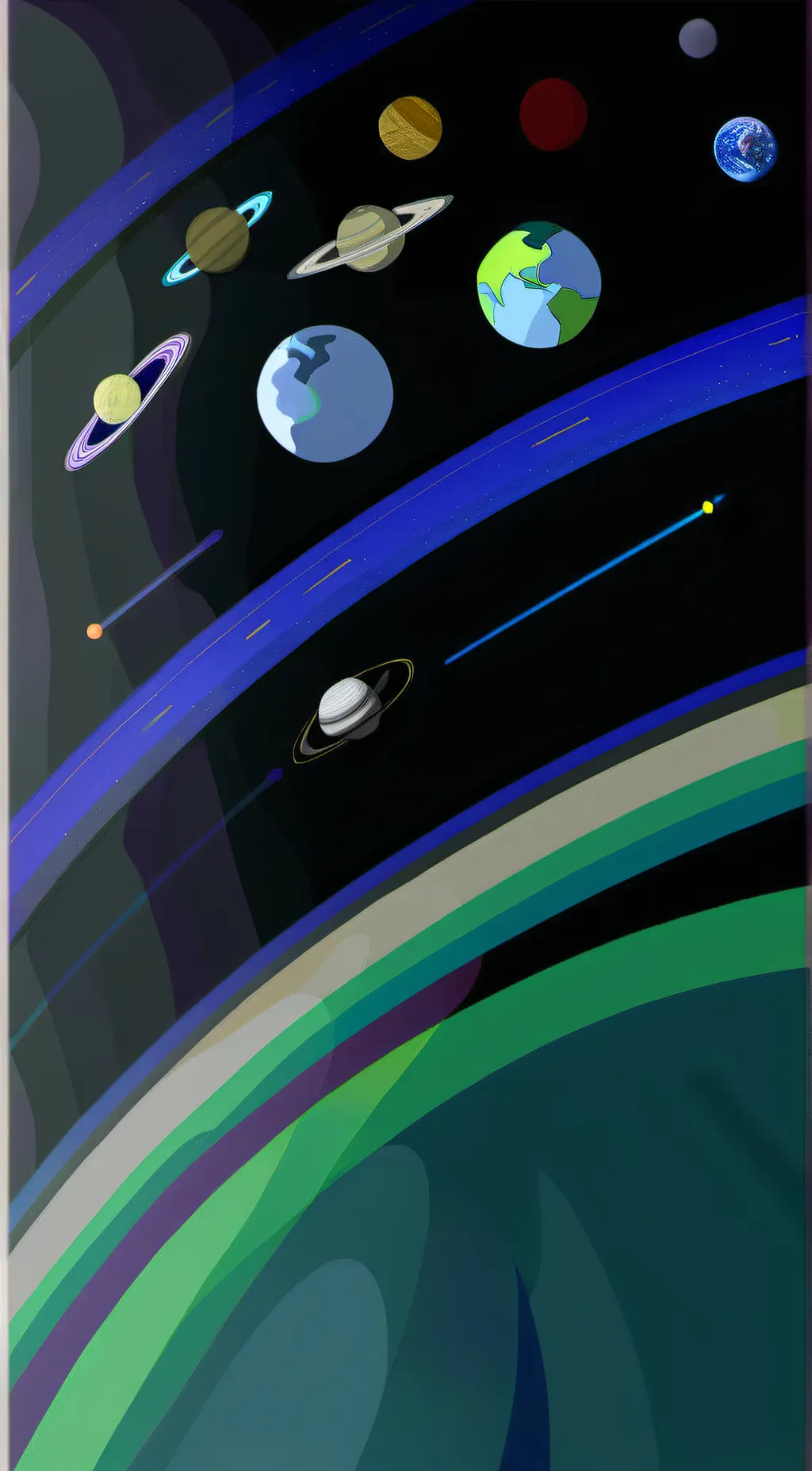 ai character: solar system background